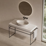 24" MonBlari Refined Oval Natural Marble Vessel Sink