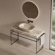 24" MonBlari Premium Natural Marble Oval Vessel Sink