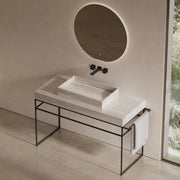 24" MonBlari Rectangular Natural Marble Countertop Vessel Sink