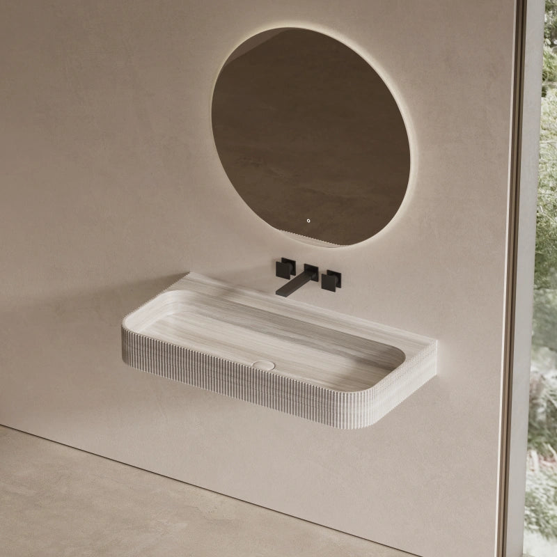 24"-47" MonBlari Marble Wall-Mounted Bathroom Wall-Mounted Sink