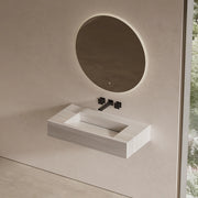32" MonBlari Rectangular Marble Wall-Mounted Bathroom Sink