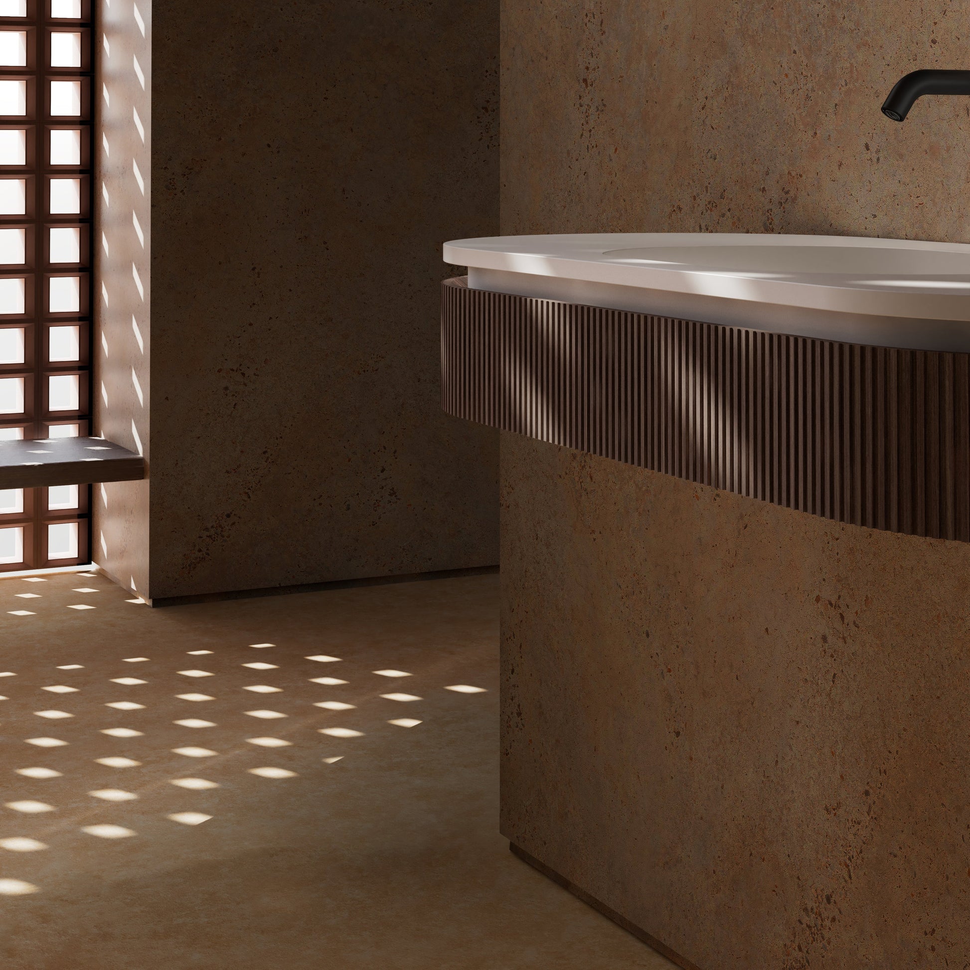 MonBlari FOREST Series Vessel Sink MW-G0601-BW-SideFrontView