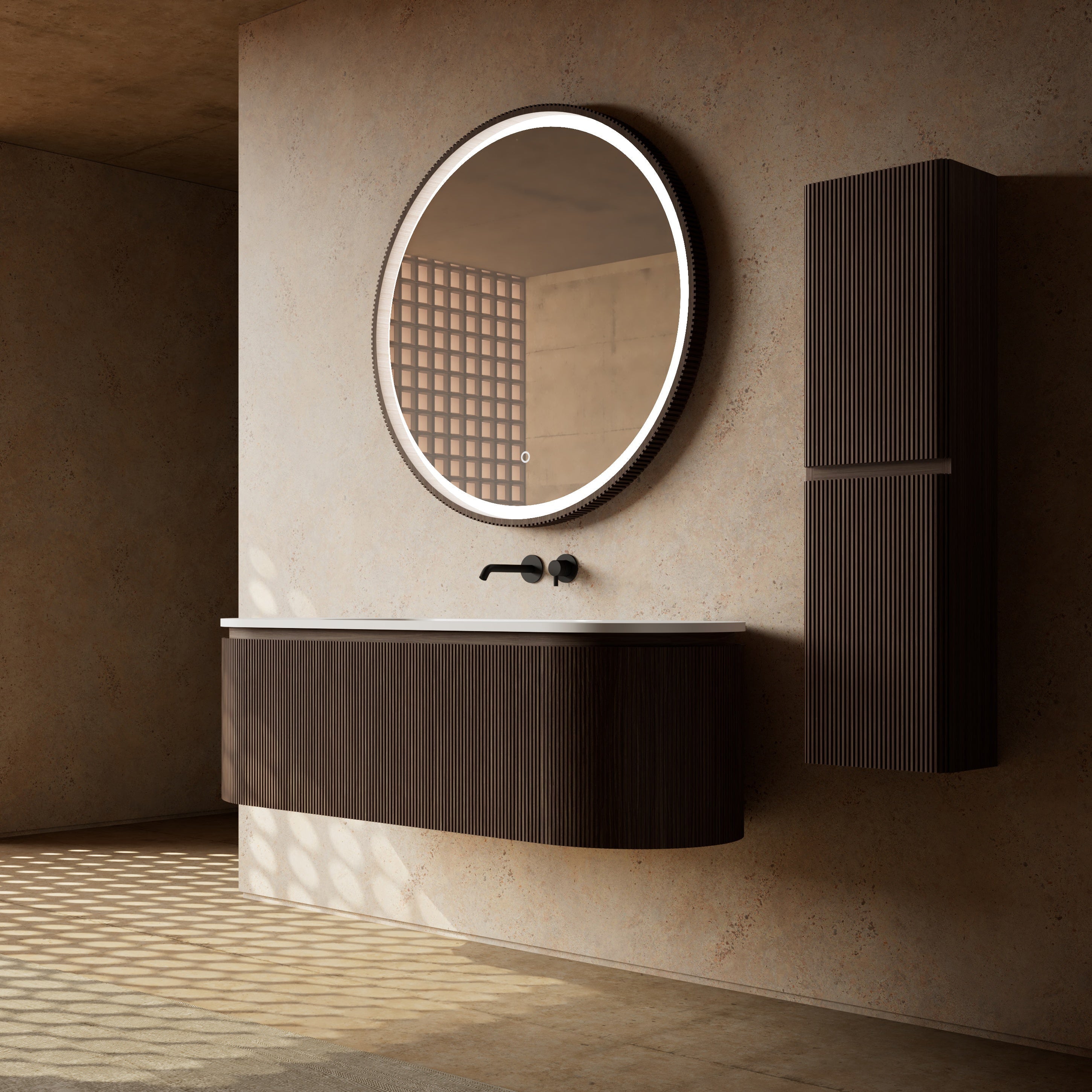 MonBlari Marble Bathroom Vanity With Mirror MW-V0601-SideView