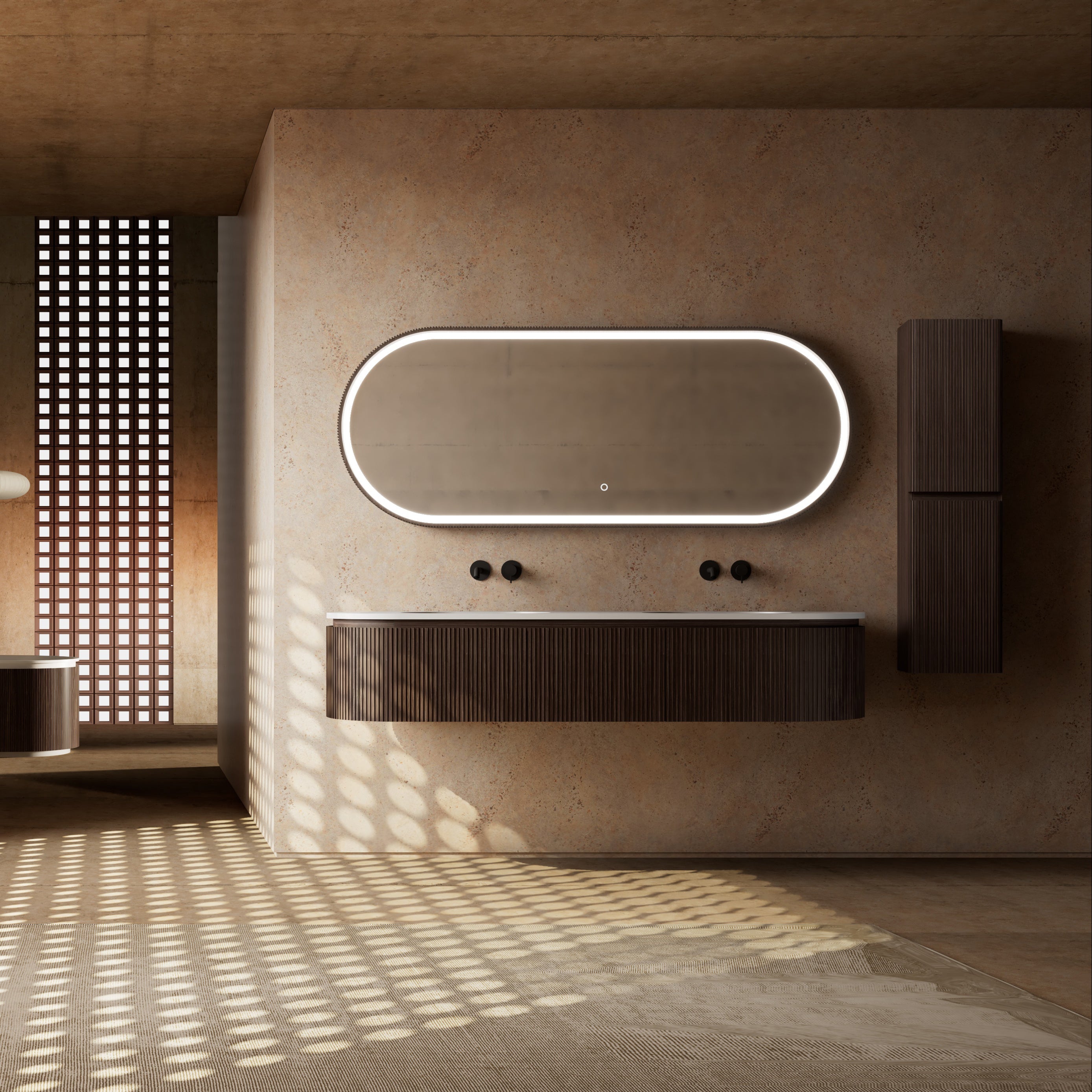 MonBlari Marble Bathroom Vanity With Mirror MW-V0602A-FrontView