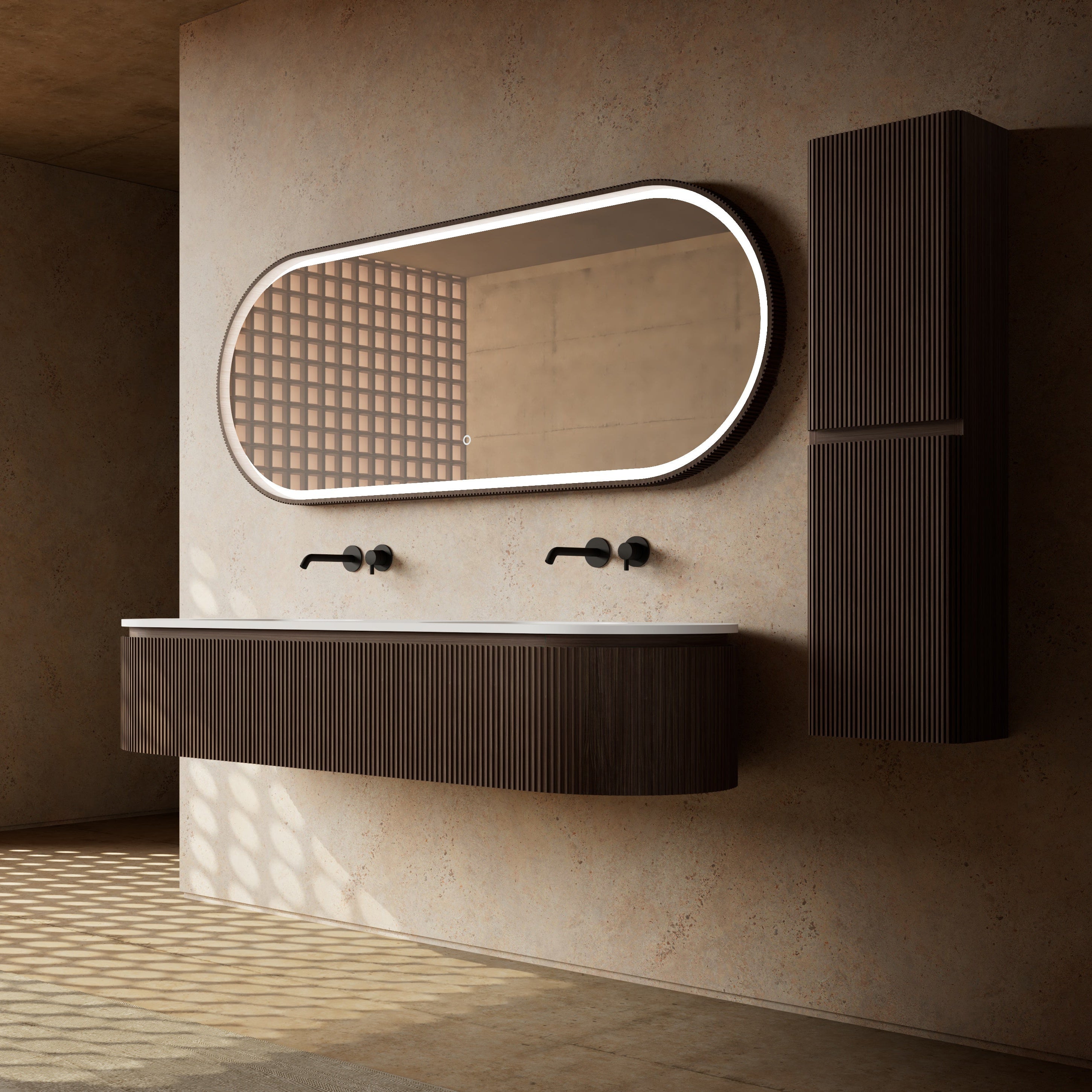 MonBlari Marble Bathroom Vanity With Mirror MW-V0602A-SideView