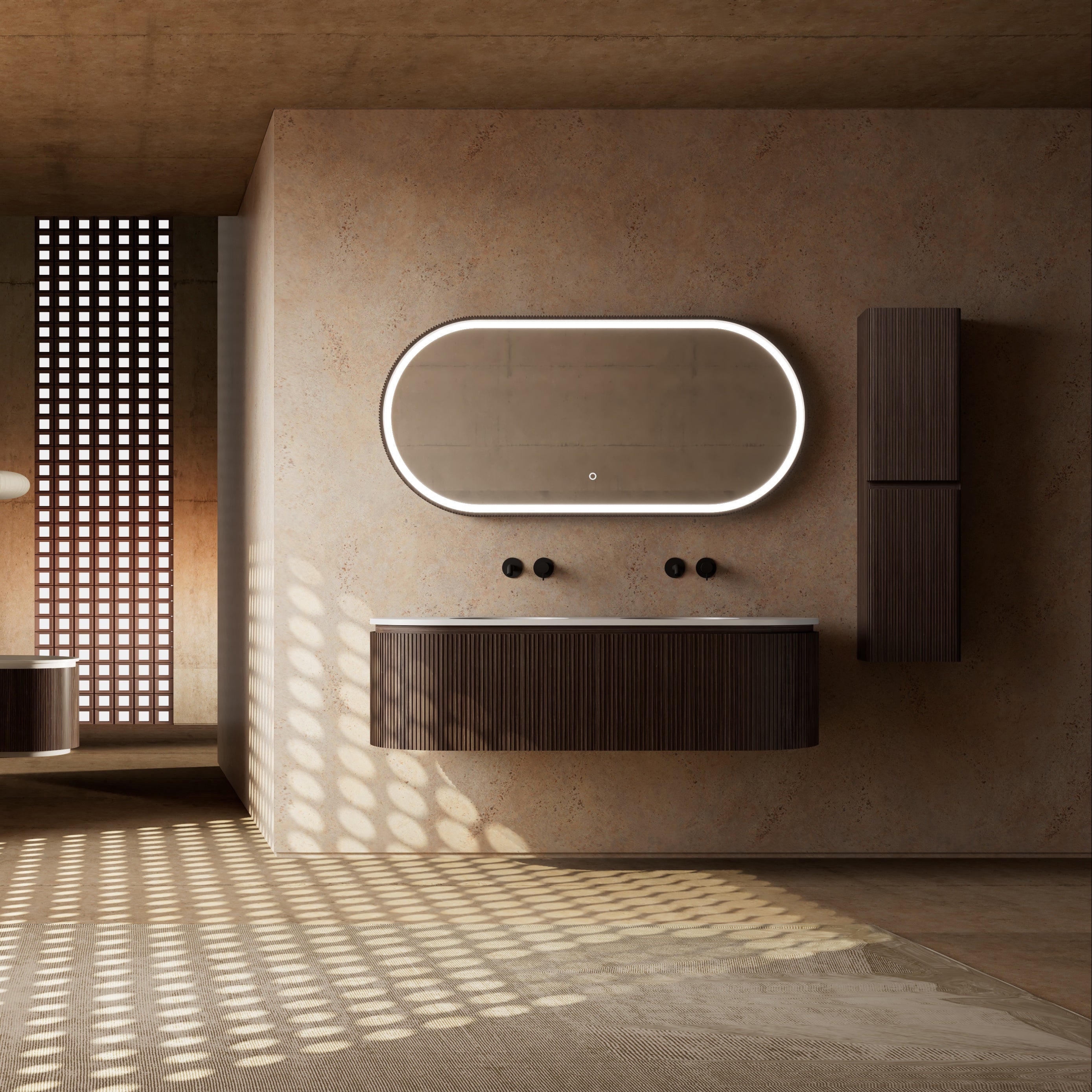 MonBlari Marble Bathroom Vanity With Mirror MW-V0602-FrontView