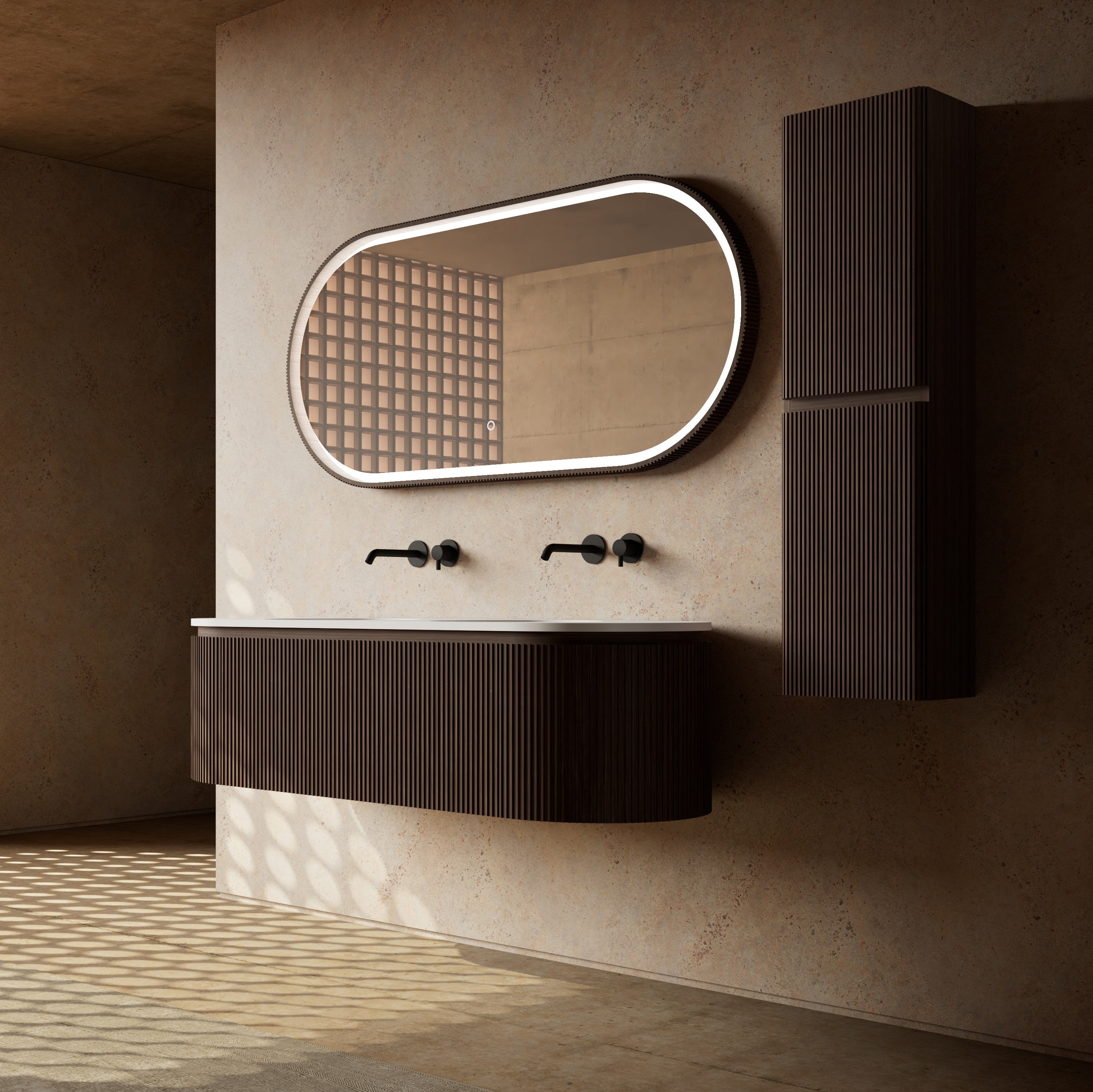 MonBlari Marble Bathroom Vanity With Mirror MW-V0602-SideView