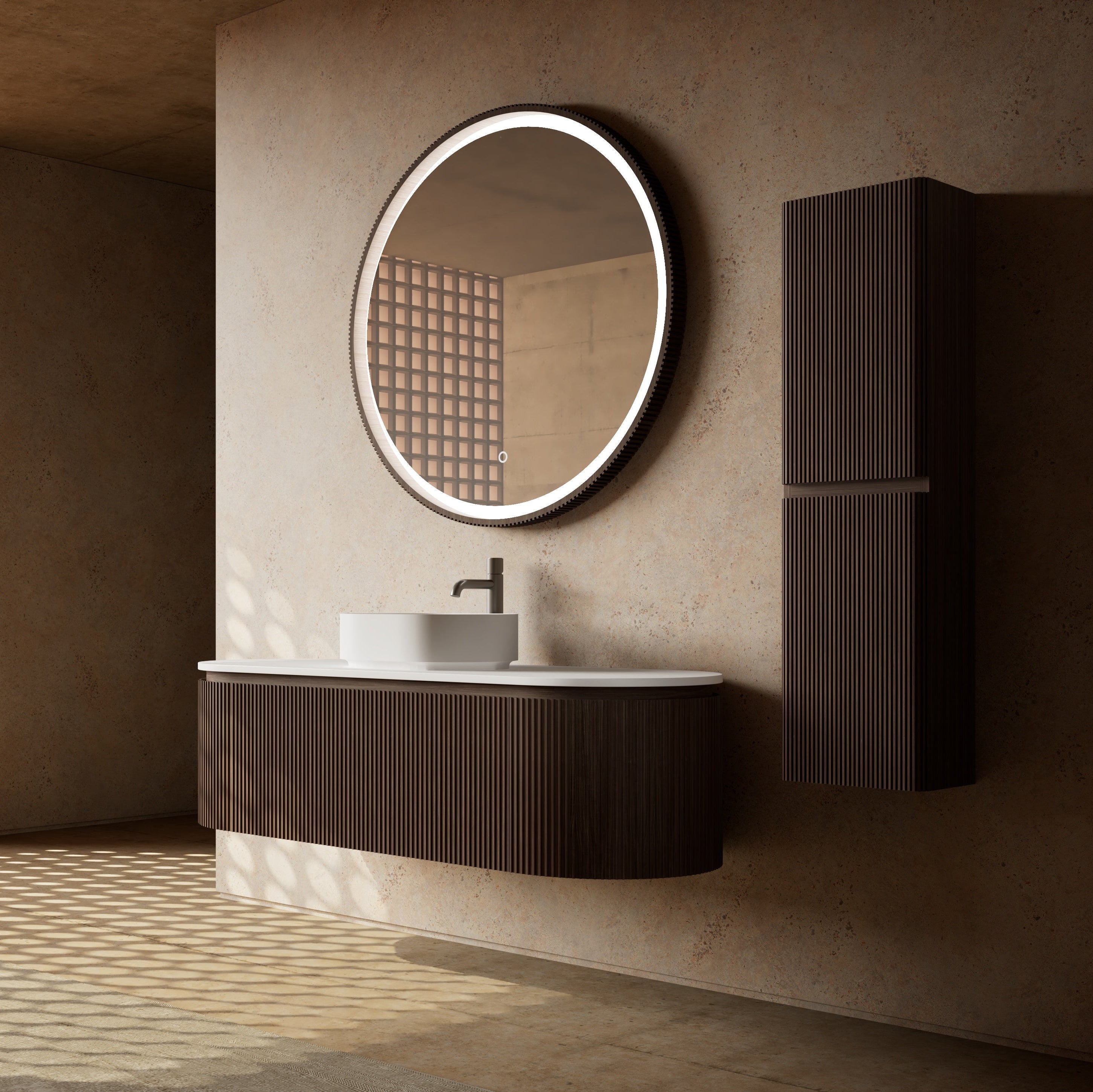 MonBlari Marble Bathroom Vanity With Mirror MW-V0611-SideView