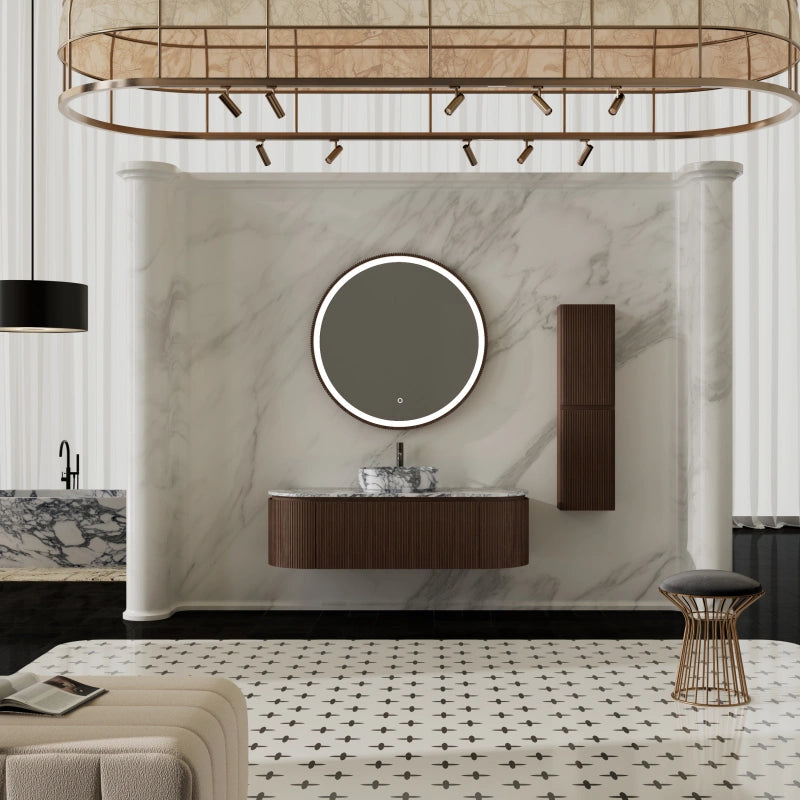 MonBlari Marble Countertop Basin Vanity with Single Storage Drawer