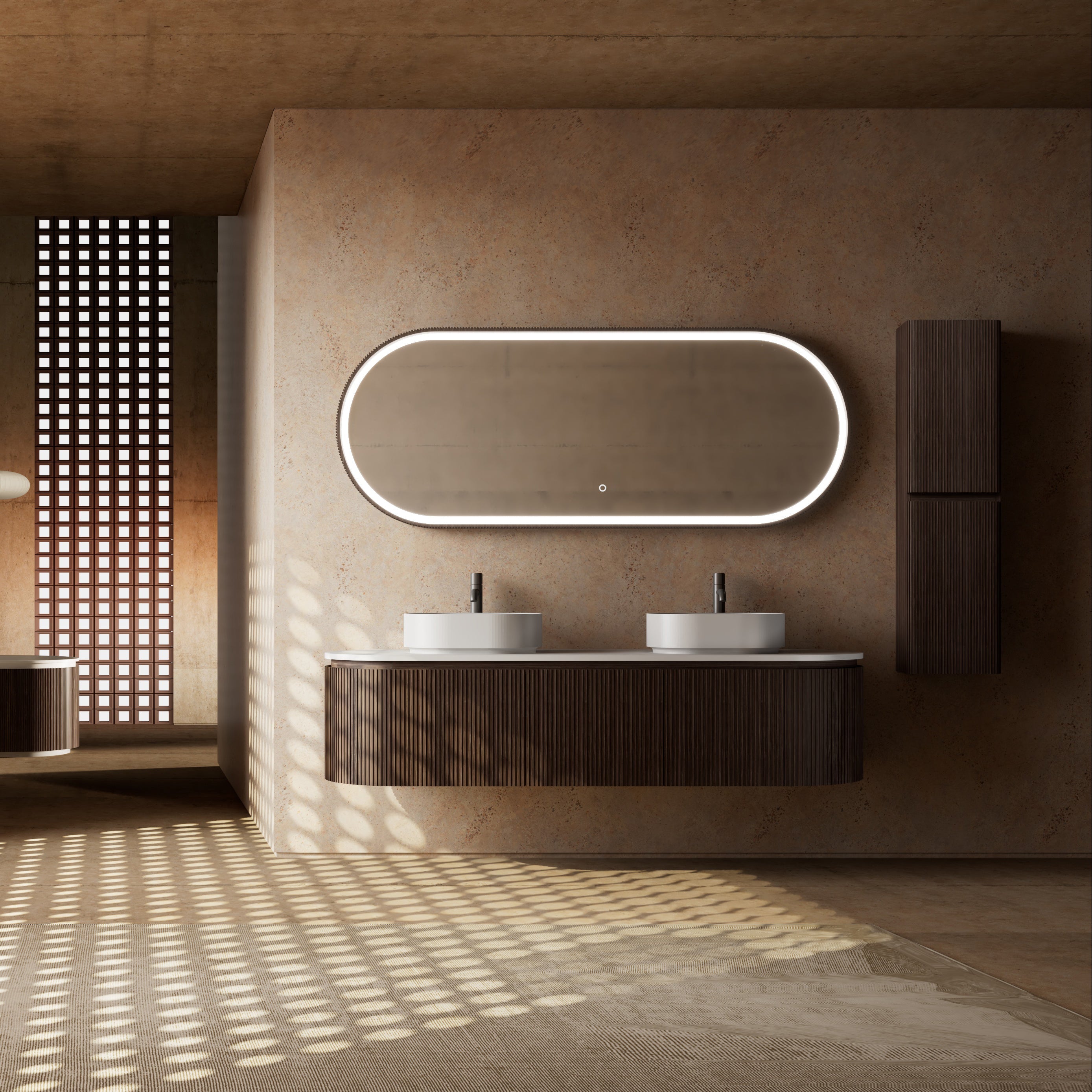 MonBlari Marble Bathroom Vanity With Mirror MW-V0612A-FrontView