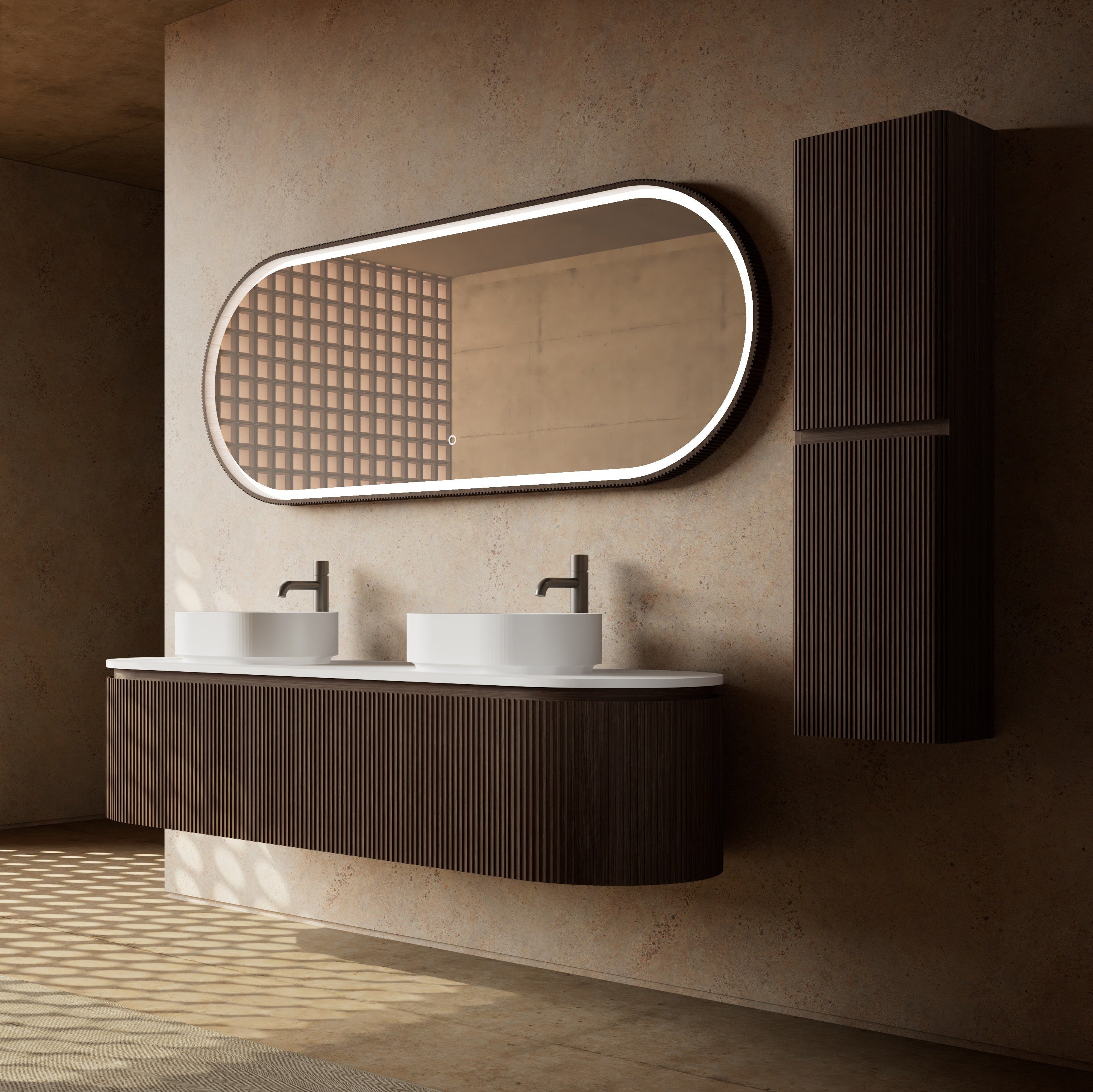 MonBlari Marble Bathroom Vanity With Mirror MW-V0612A-SideView