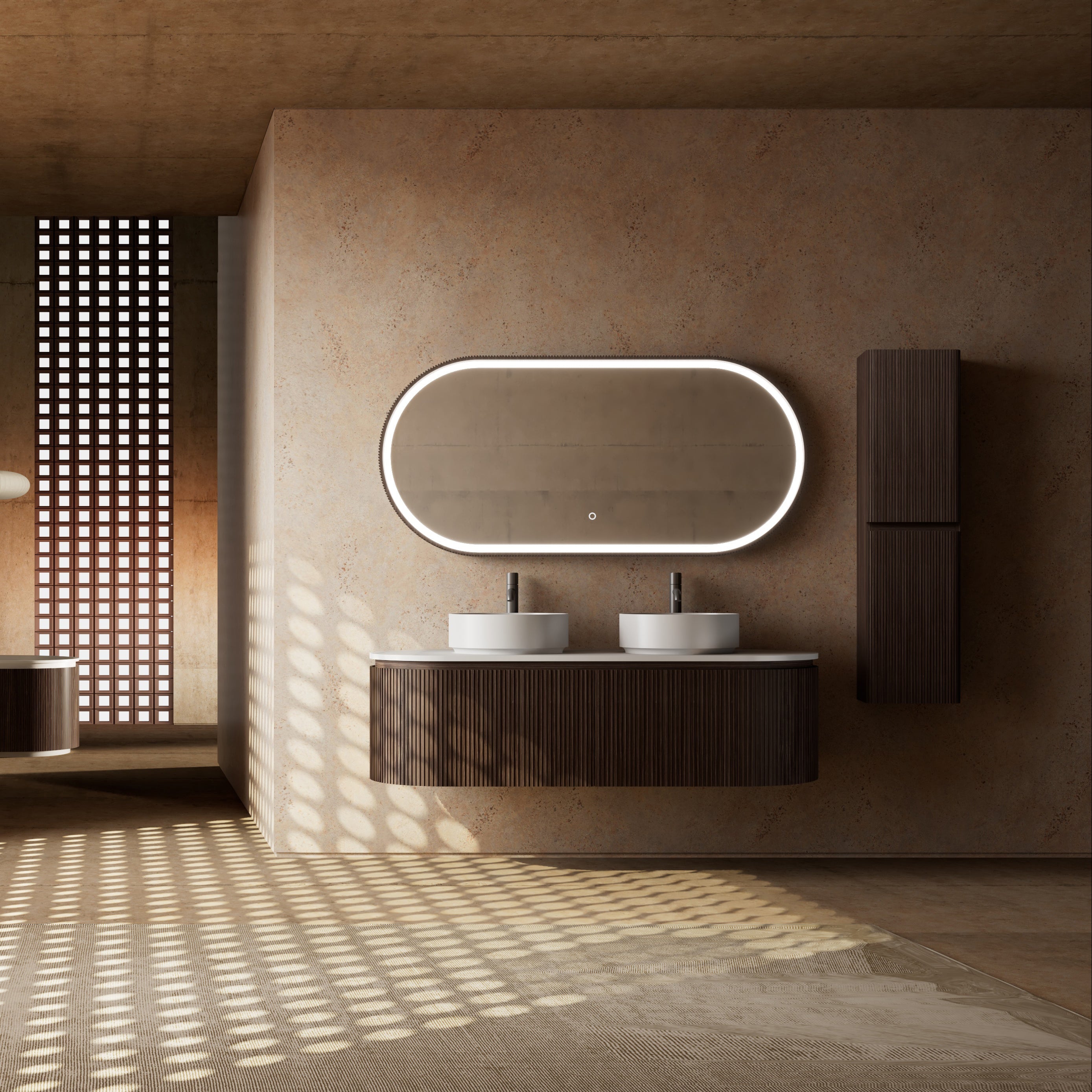 MonBlari Marble Bathroom Vanity With Mirror MW-V0612-FrontView