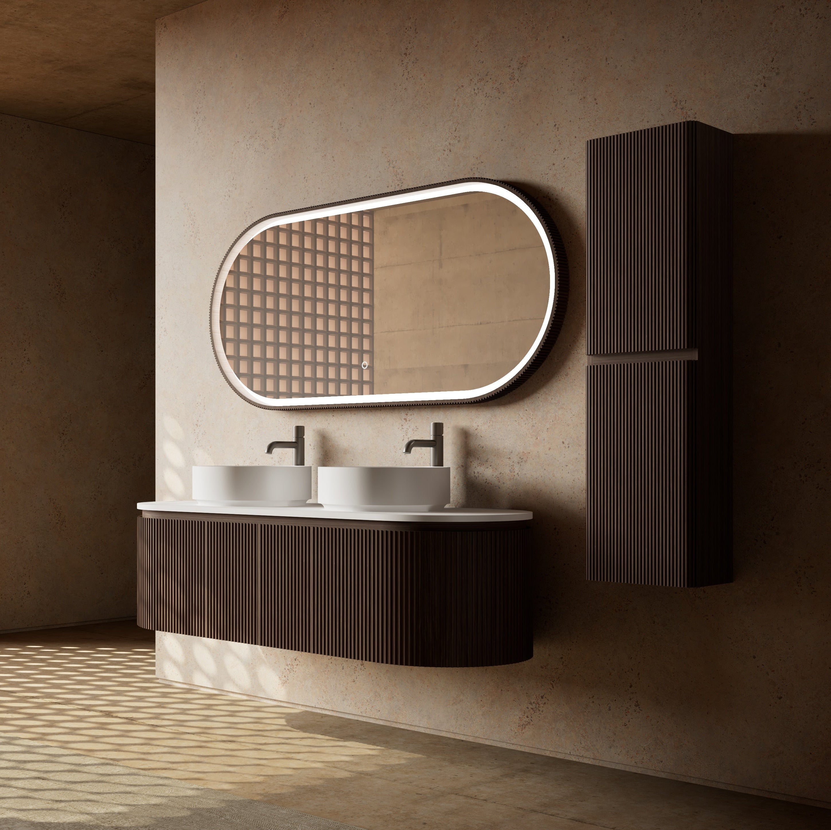 MonBlari Marble Bathroom Vanity With Mirror MW-V0612-SideView