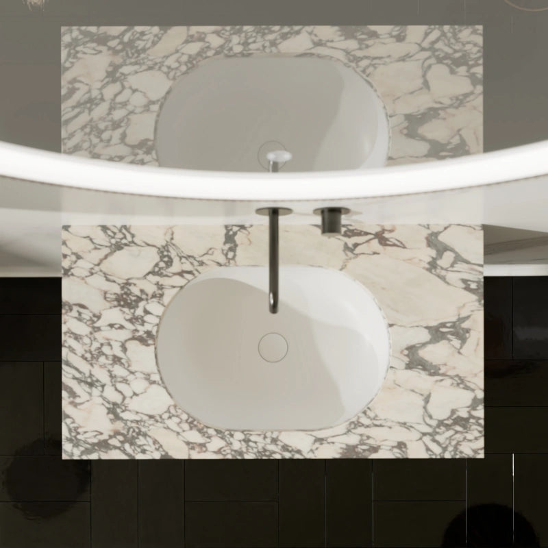 MonBlari Single Sink Bathroom Vanity with Black Walnut Cabinet
