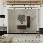MonBlari Single Sink Bathroom Vanity with Black Walnut Cabinet