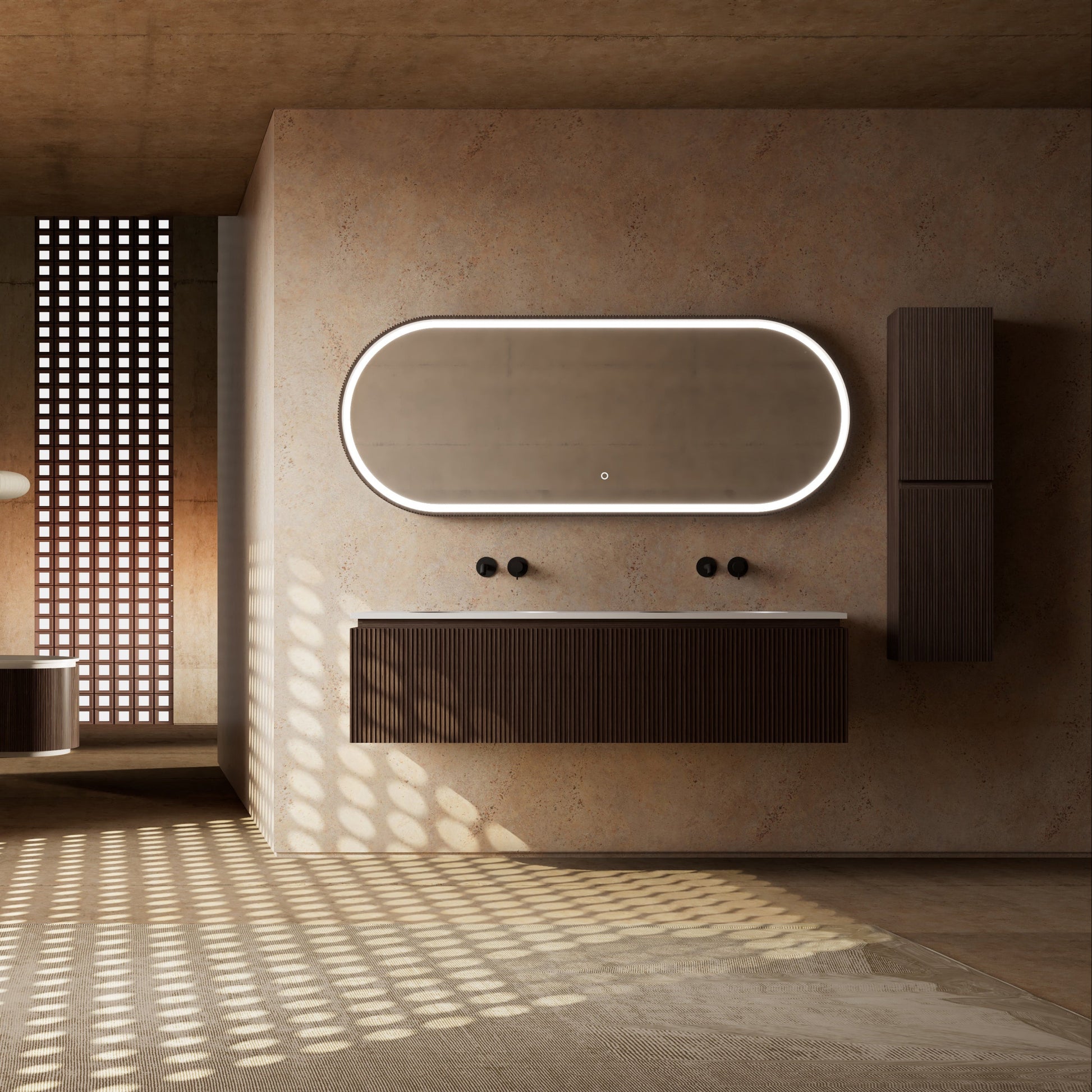 MonBlari Marble Bathroom Vanity With Mirror MW-V0622-FrontView