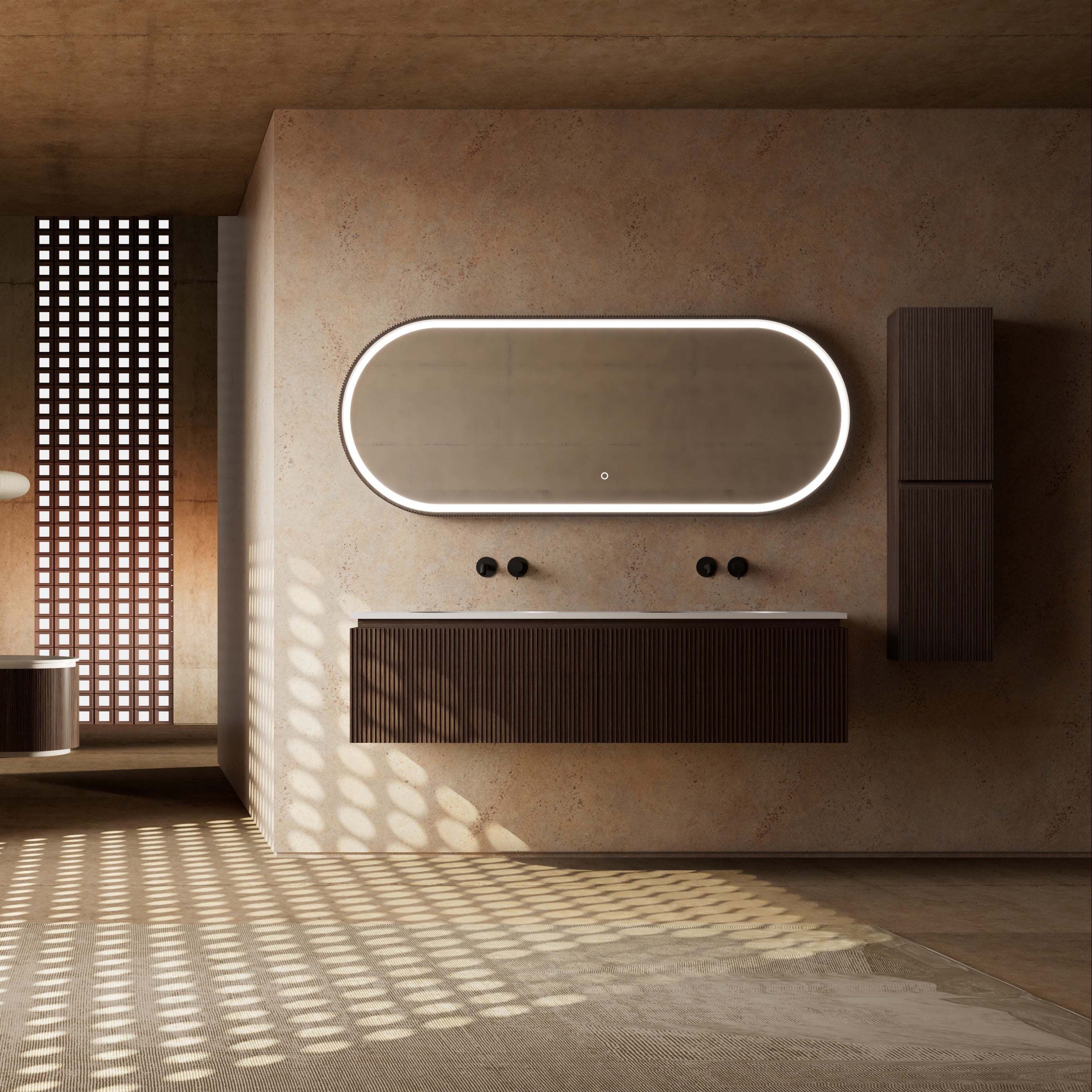 MonBlari Marble Bathroom Vanity With Mirror MW-V0622-FrontView