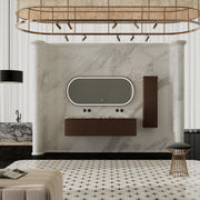 MonBlari Double Sink Bathroom Vanity with Black Walnut Cabinet