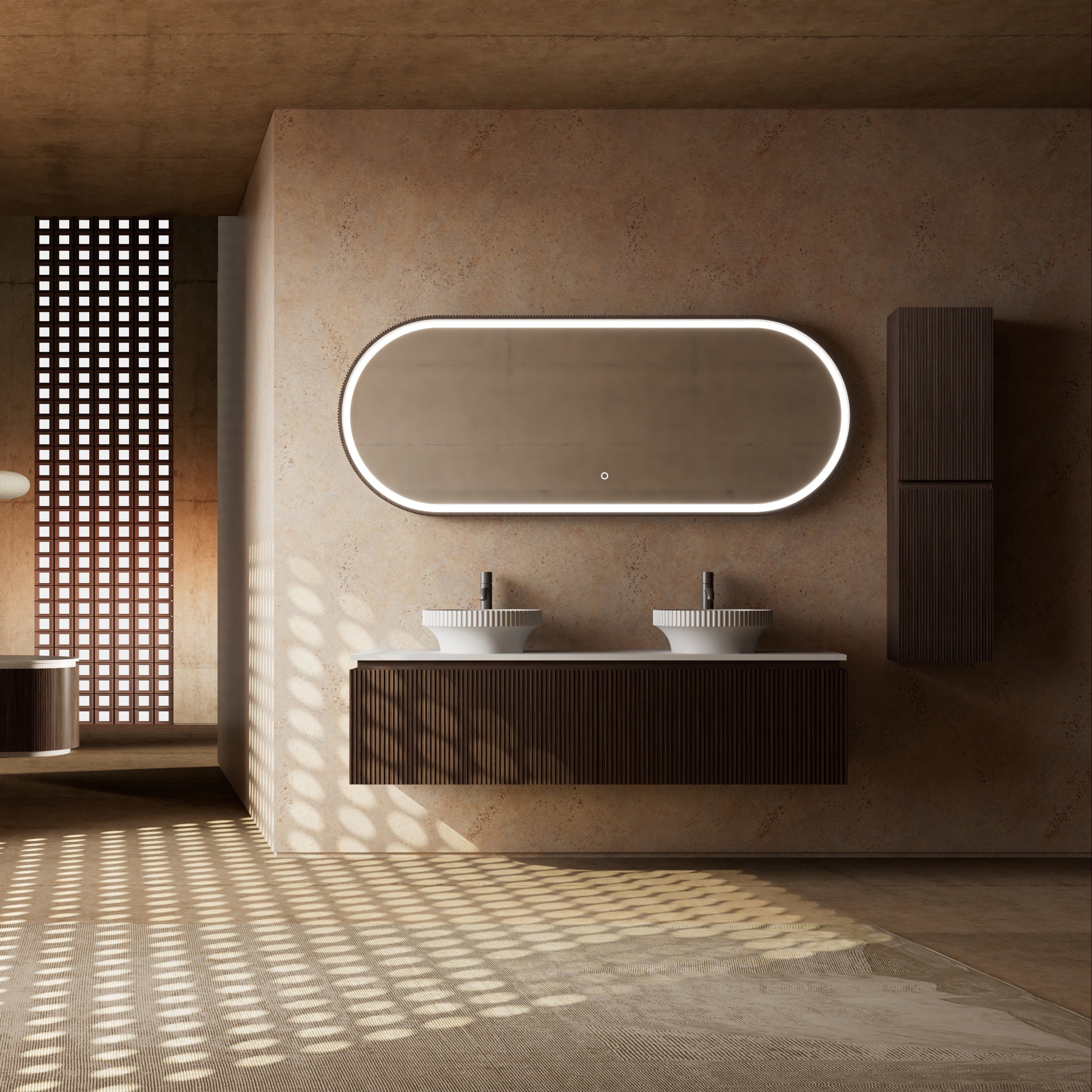 MonBlari Marble Bathroom Vanity With Mirror MW-V0632-FrontView