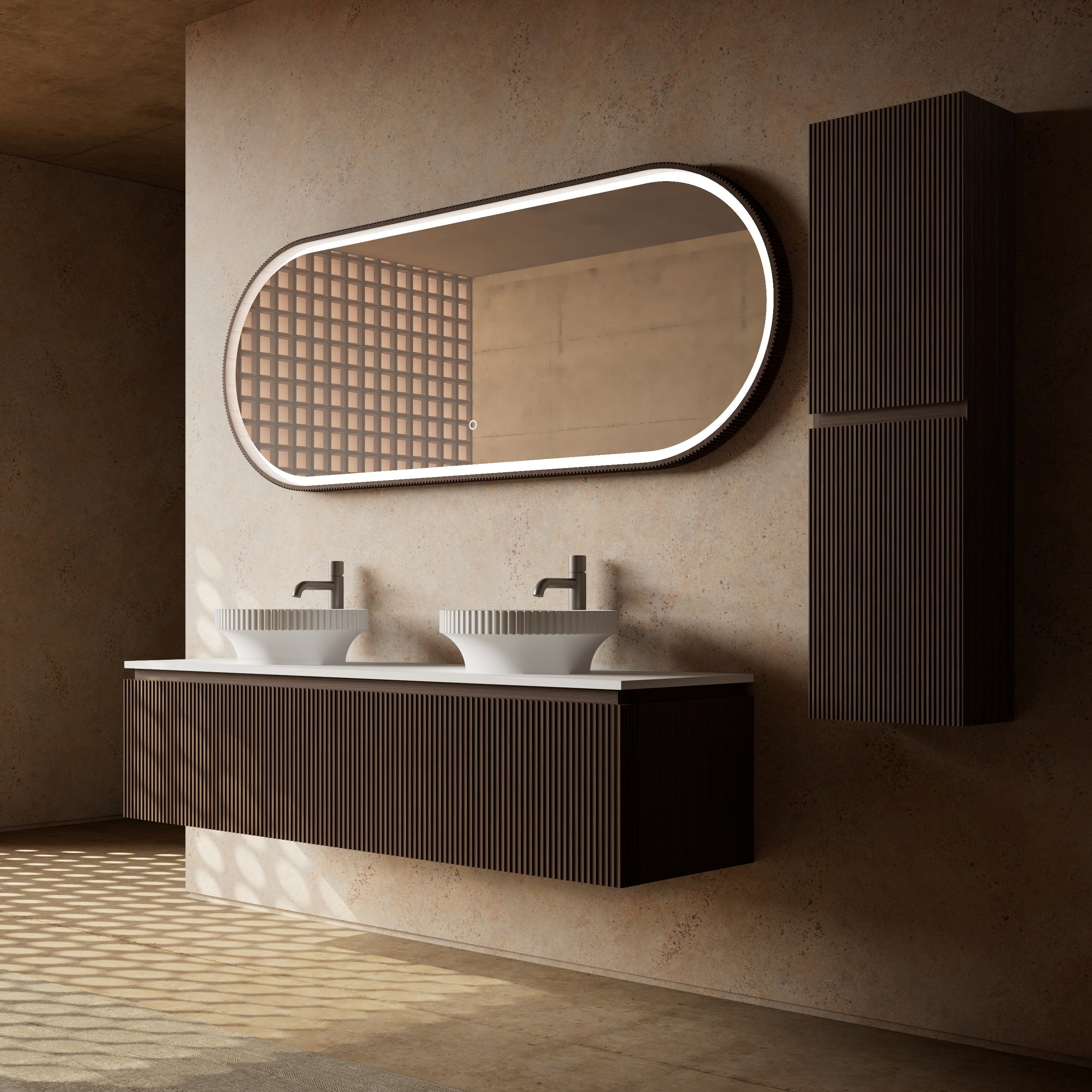 MonBlari Marble Bathroom Vanity With Mirror MW-V0632-SideView