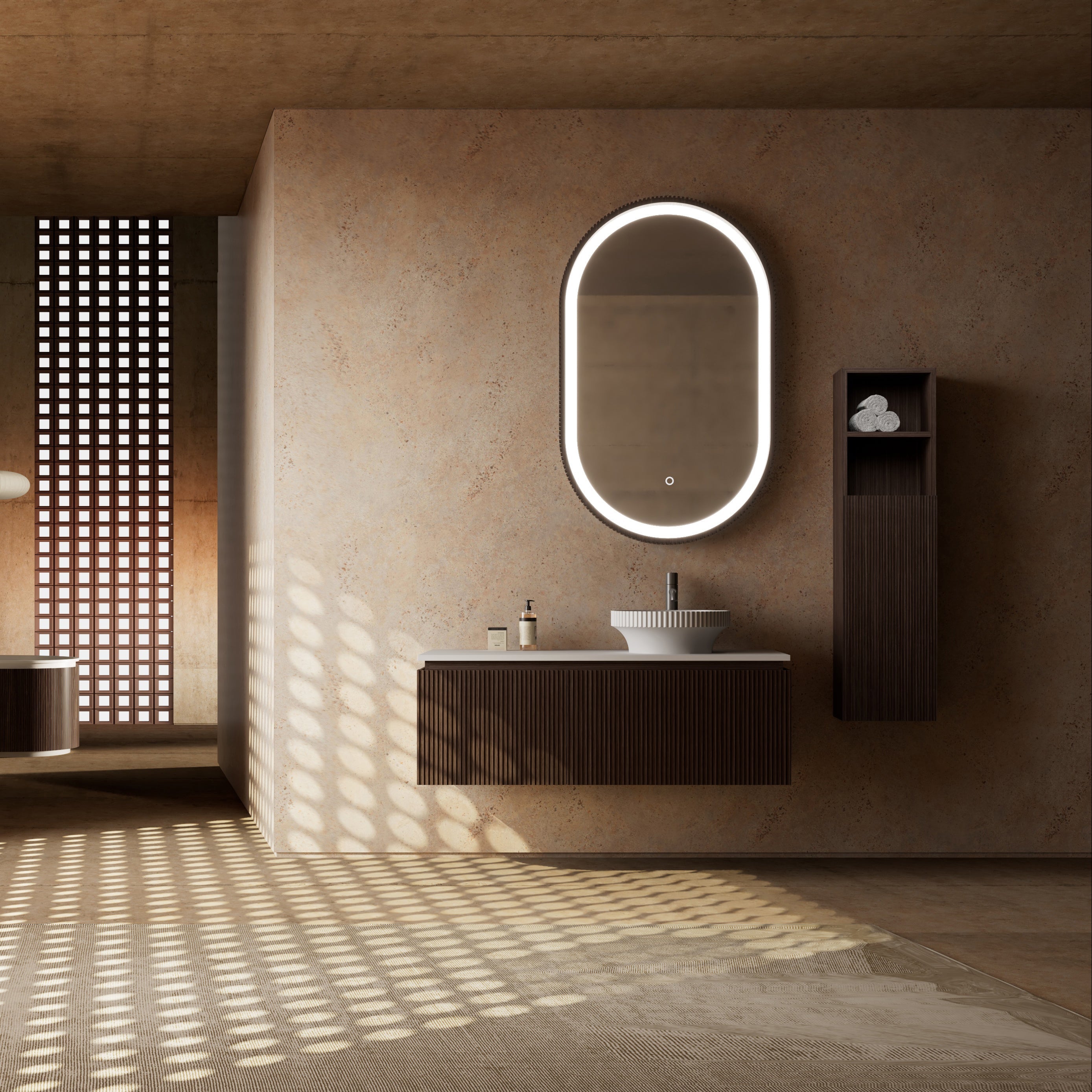 MonBlari Marble Bathroom Vanity With Mirror MW-V0633-FrontView