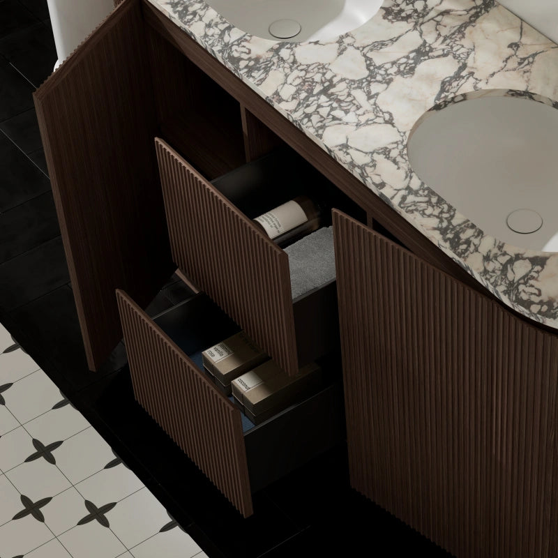 MonBlari Freestanding Double Basin Bathroom Vanity Set with Cabinet