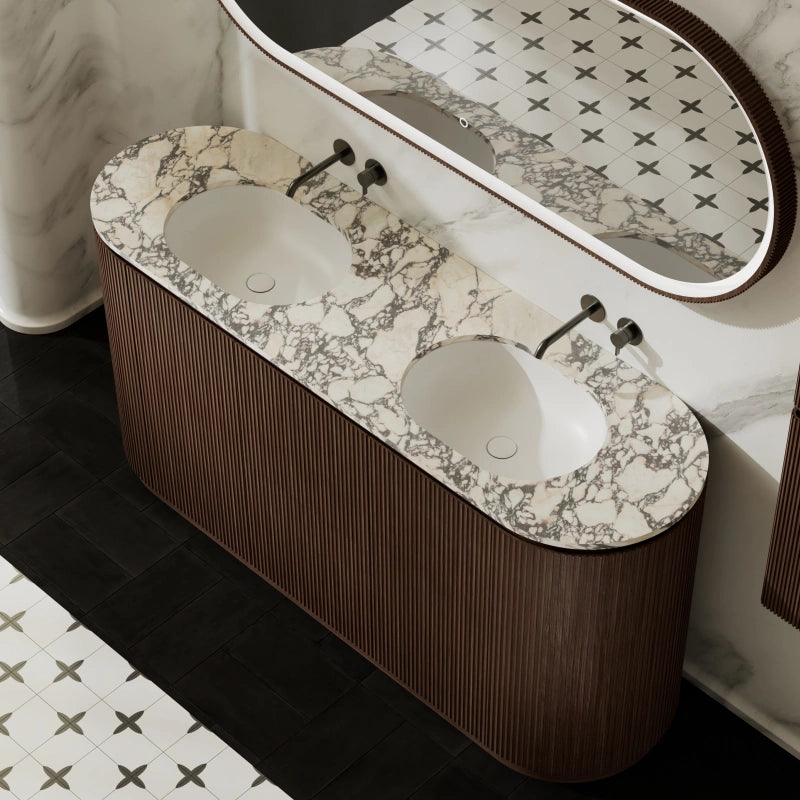 MonBlari Freestanding Double Basin Bathroom Vanity Set with Cabinet