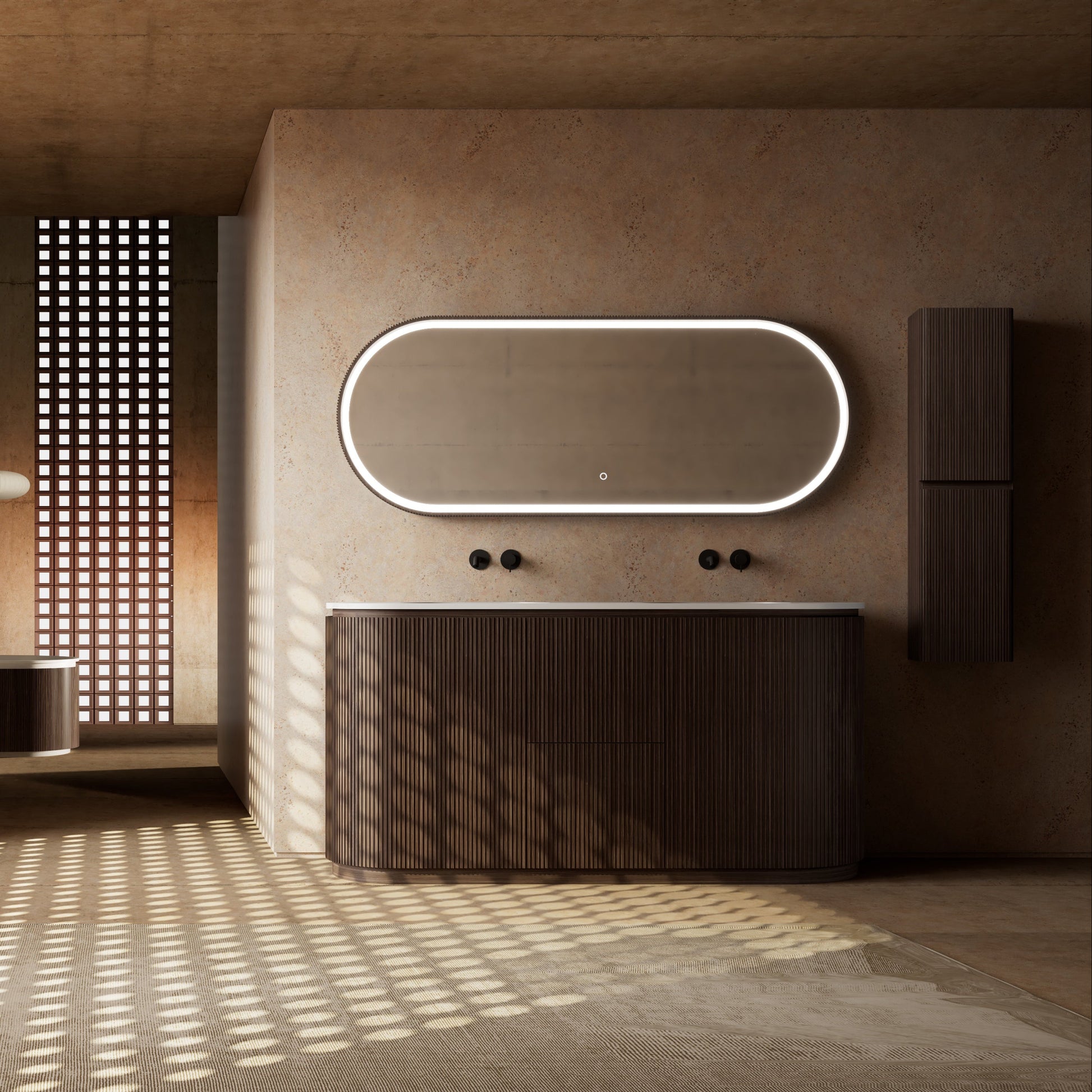 MonBlari Marble Bathroom Vanity With Mirror MW-V0692A-FrontView