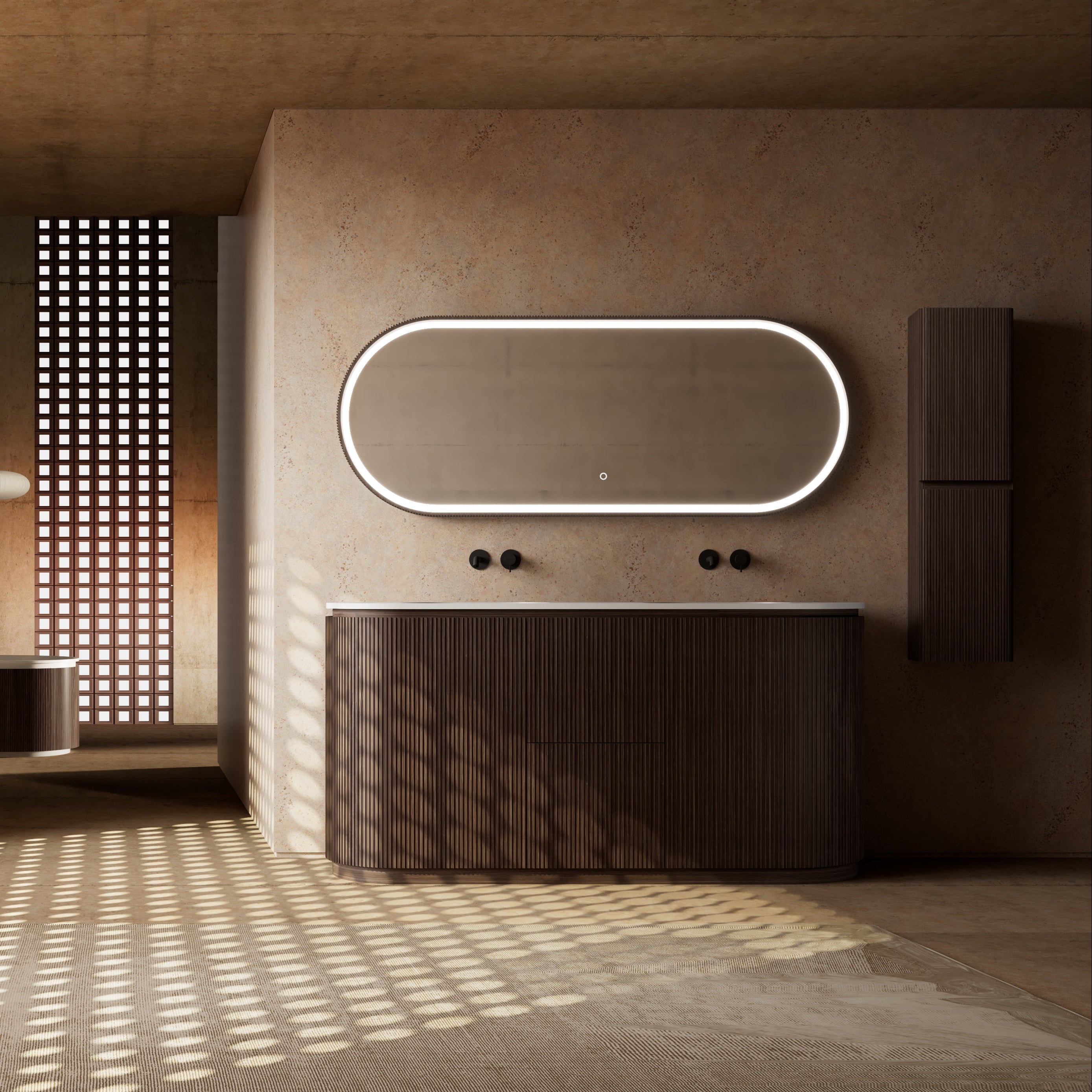 MonBlari Marble Bathroom Vanity With Mirror MW-V0692A-FrontView