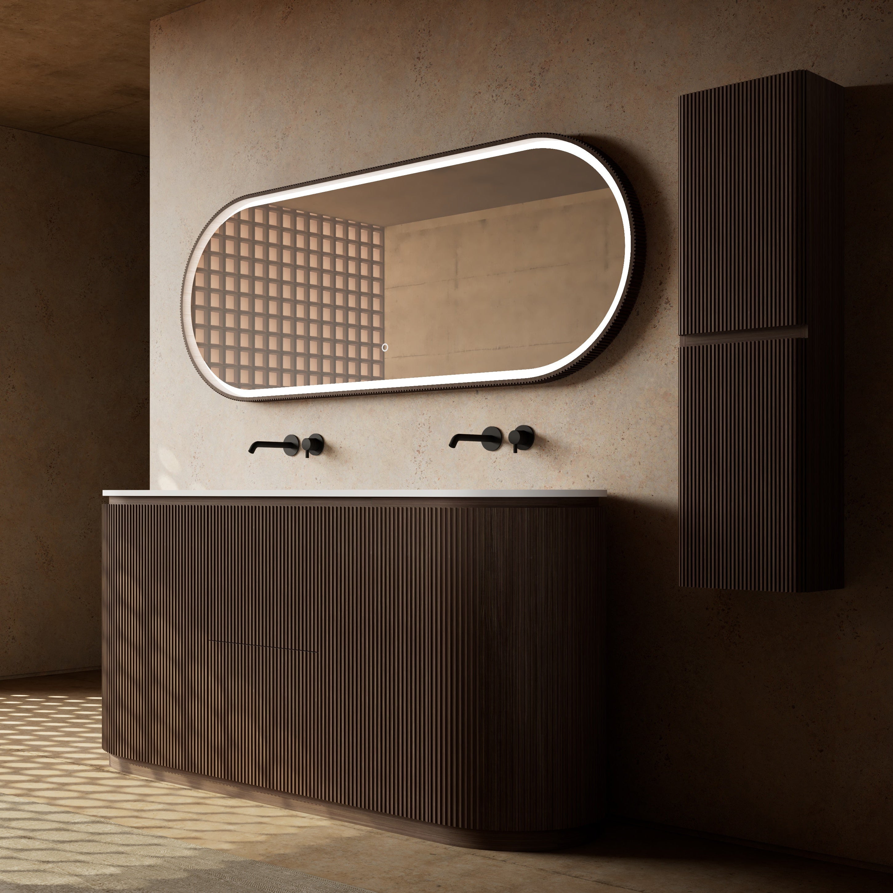 MonBlari Marble Bathroom Vanity With Mirror MW-V0692A-SideView