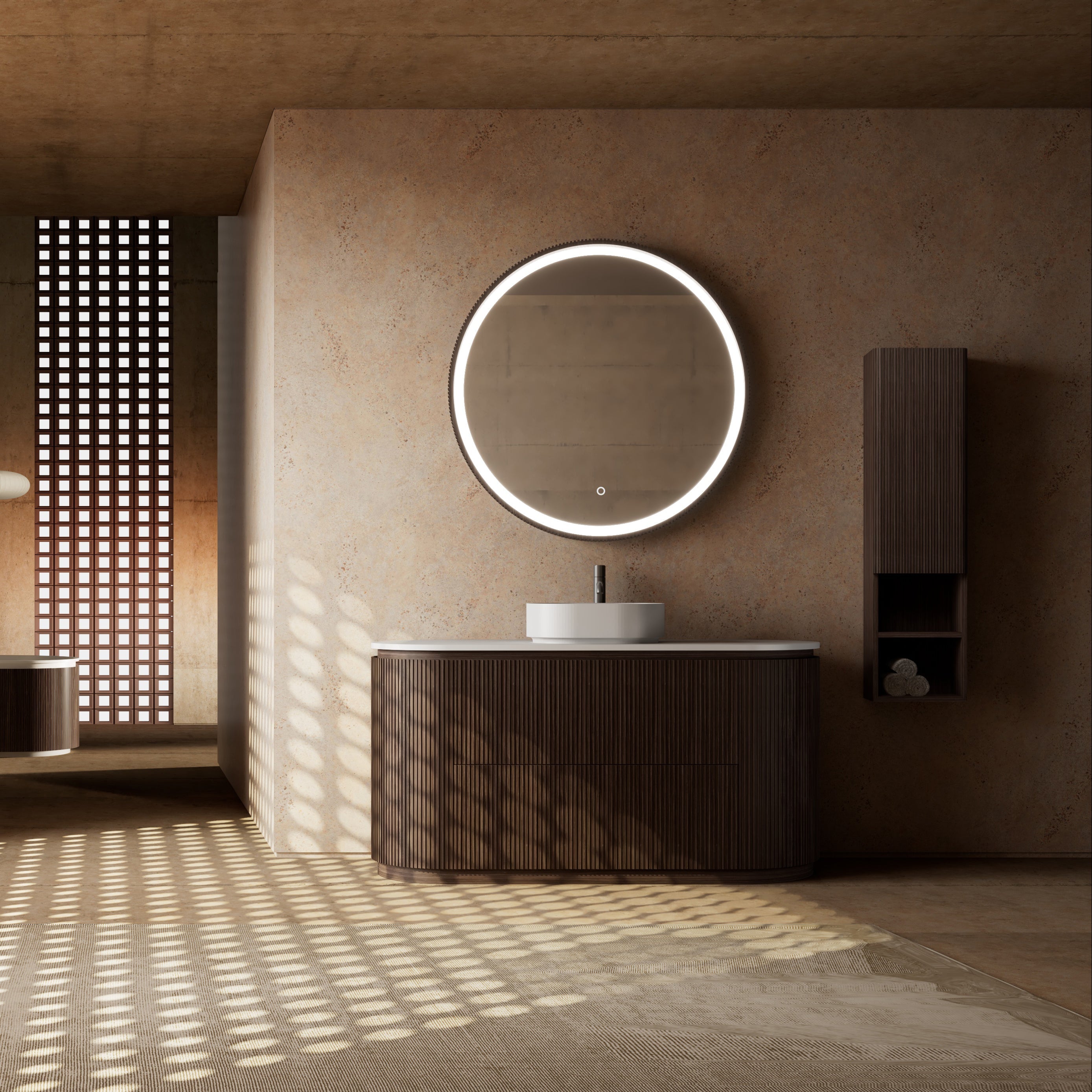 MonBlari Marble Bathroom Vanity With Mirror MW-V0695-FrontView