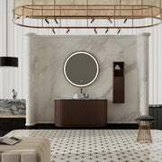 MonBlari Marble Countertop Sink Freestanding Bathroom Vanity Set with Mirror