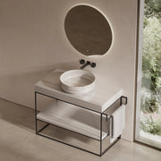 18" MonBlari Round Marble Vessel Sink for Modern Bathrooms
