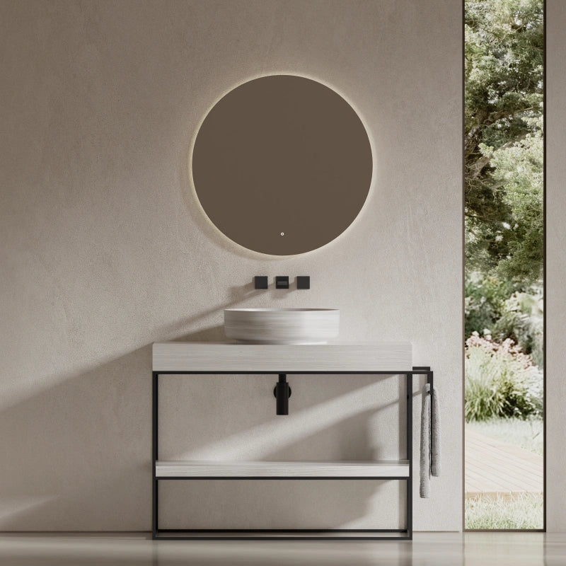 18" MonBlari Round Marble Vessel Sink for Modern Bathrooms