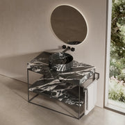 MonBlari Marble Console Sink with Open Storage Shelf