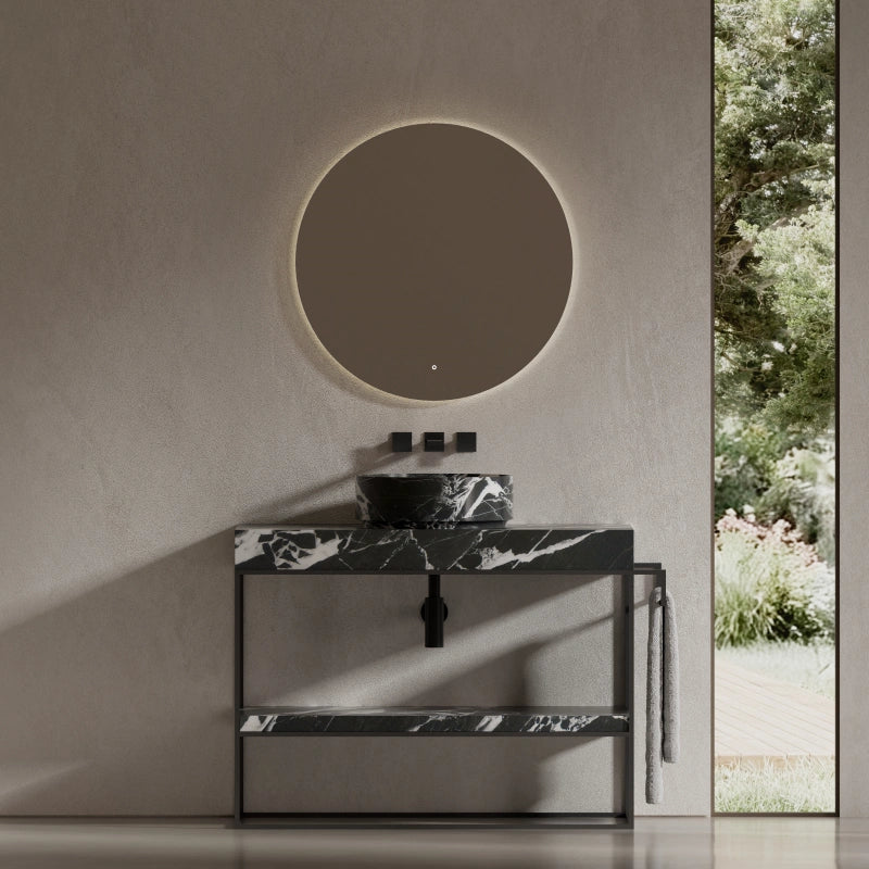MonBlari Marble Console Sink with Open Storage Shelf