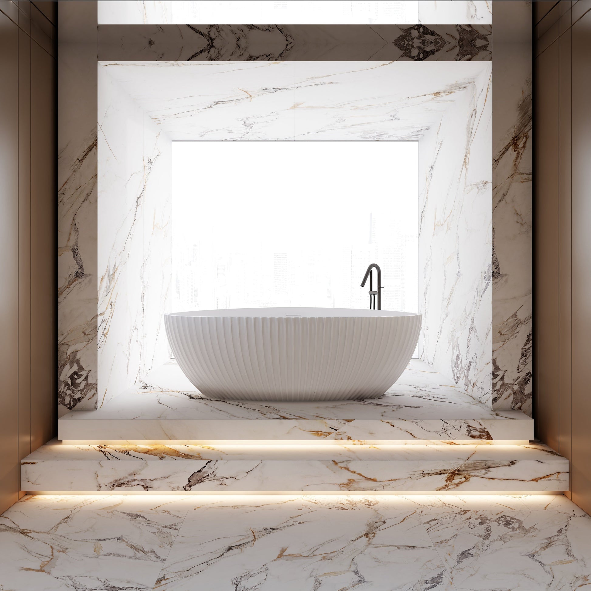 MonBlari Acrylic Freestanding Bathtub MY-66610-GW-FrontView