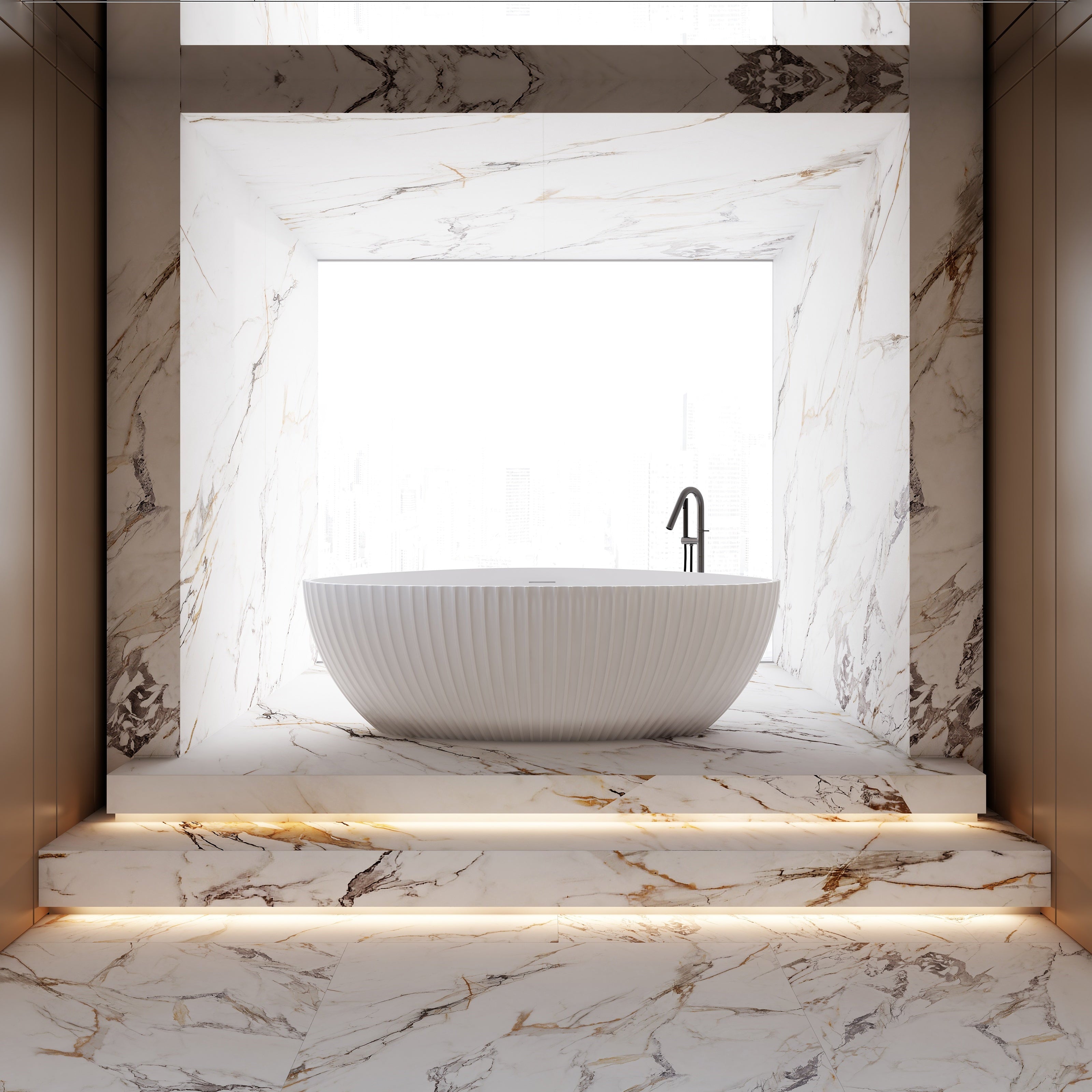 MonBlari Acrylic Freestanding Bathtub MY-66610-GW-FrontView