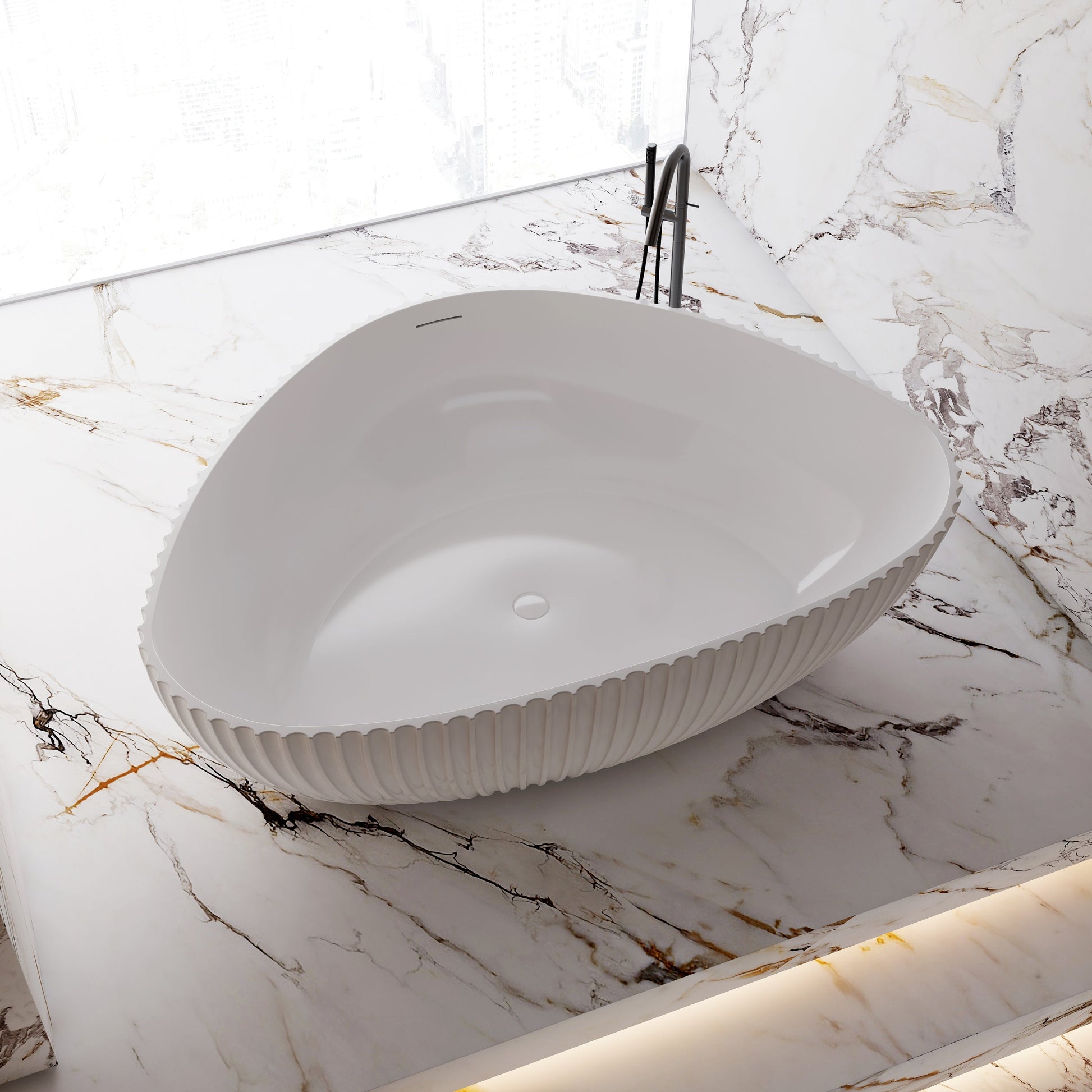 MonBlari Acrylic Freestanding Bathtub MY-66610-GW-SideTop