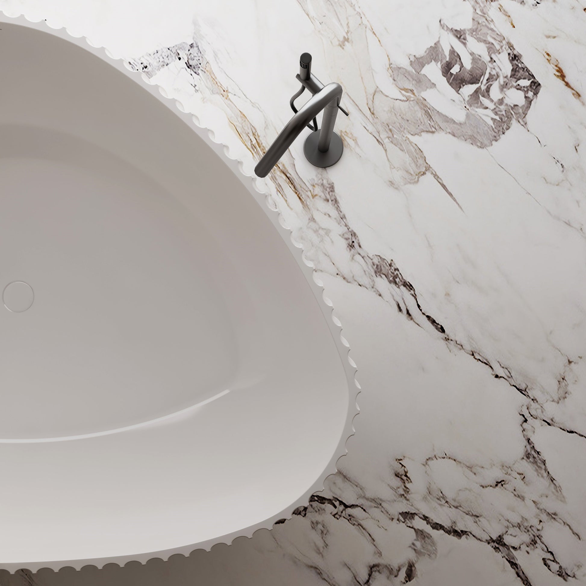 MonBlari Acrylic Freestanding Bathtub MY-66610-GW-TopCloseUp