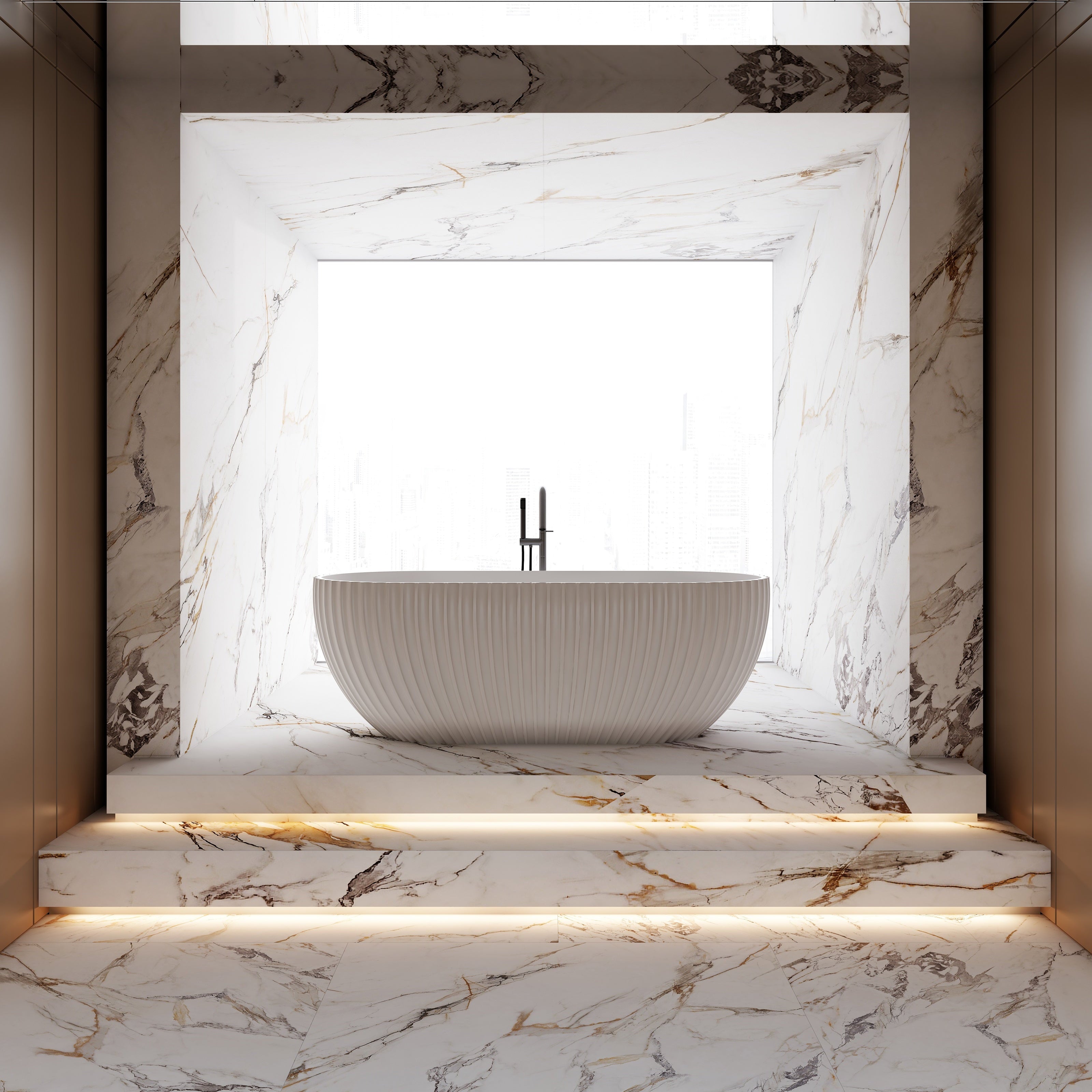 MonBlari Acrylic Freestanding Bathtub MY-66611-GW-FrontView