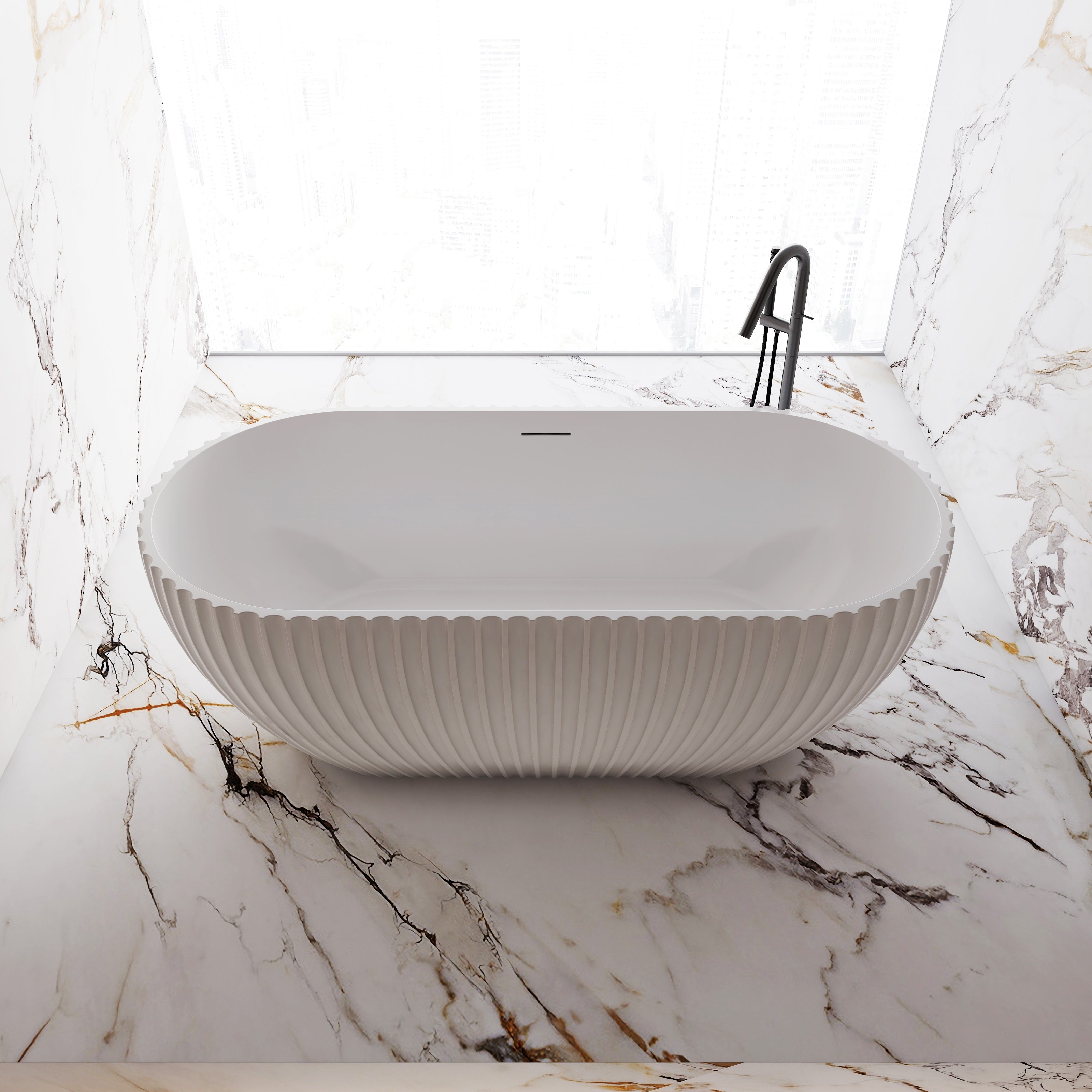 MonBlari Acrylic Freestanding Bathtub MY-66611-GW-FrontTop