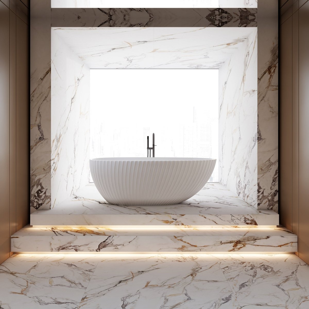 MonBlari Acrylic Freestanding Bathtub MY-66615-GW-FrontView