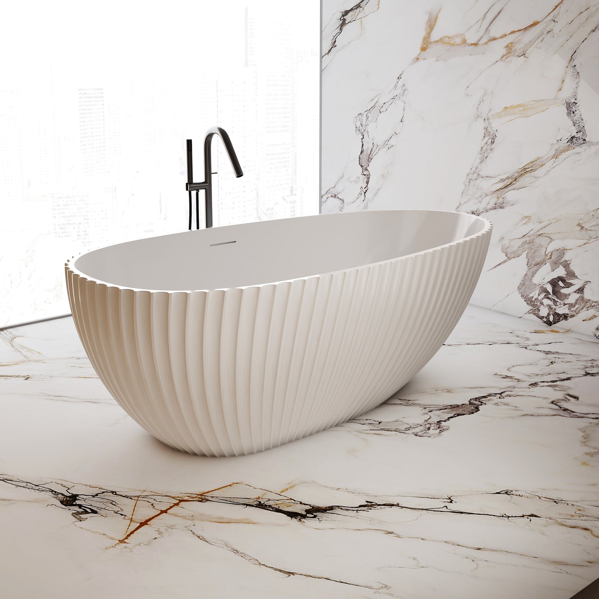 MonBlari Acrylic Freestanding Bathtub MY-66615-GW-SideView