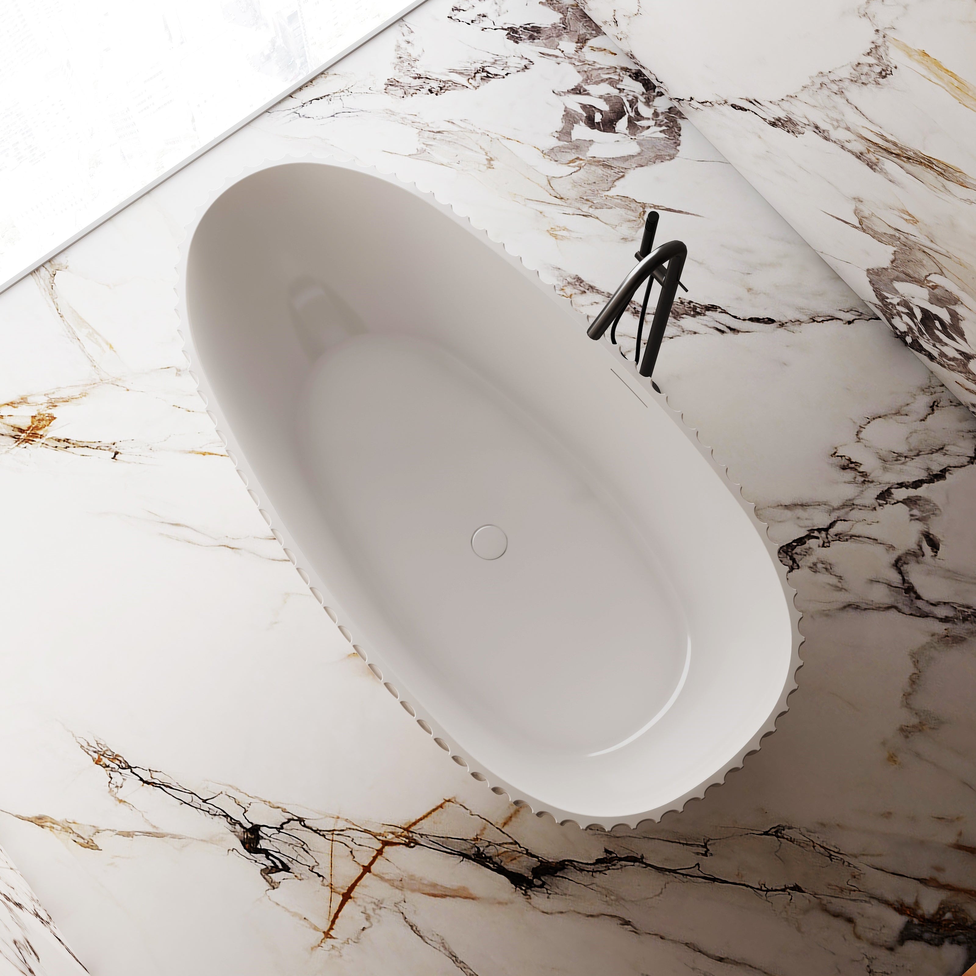 MonBlari Acrylic Freestanding Bathtub MY-66615-GW-Topview