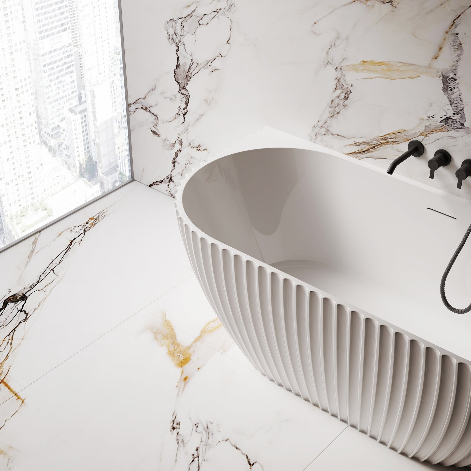 MonBlari Acrylic Freestanding Bathtub MY-66616-GW-SideCloseUp