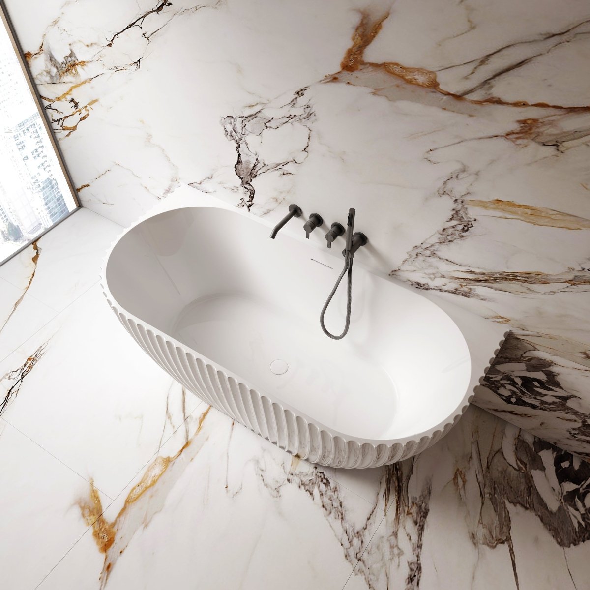 MonBlari Acrylic Freestanding Bathtub MY-66616-GW-TopView