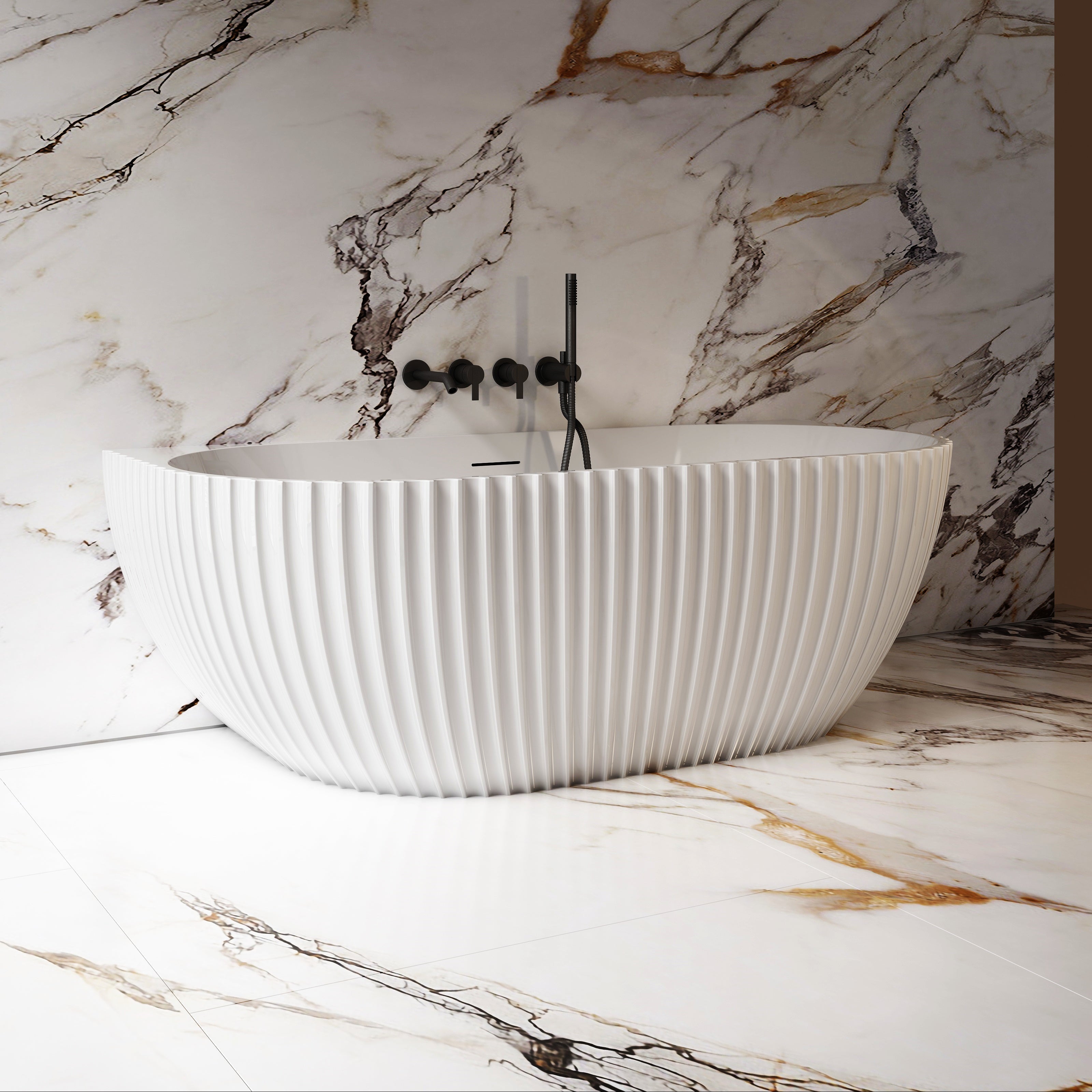 MonBlari Acrylic Freestanding Bathtub MY-66616-GW-SideView