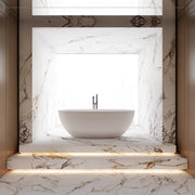 59.1" Monblari Acrylic Matte White Freestanding Bathtub With Insulation Tub