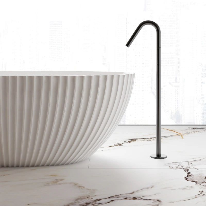 59.1" Monblari Acrylic Matte White Freestanding Bathtub With Insulation Tub